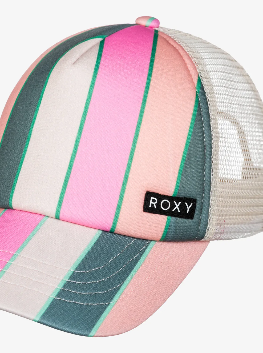 Girls 4-16 Honey Coconut Trucker Hat - Agave Green Very Vista Stripe sold by Roxy product image thumbnail 3