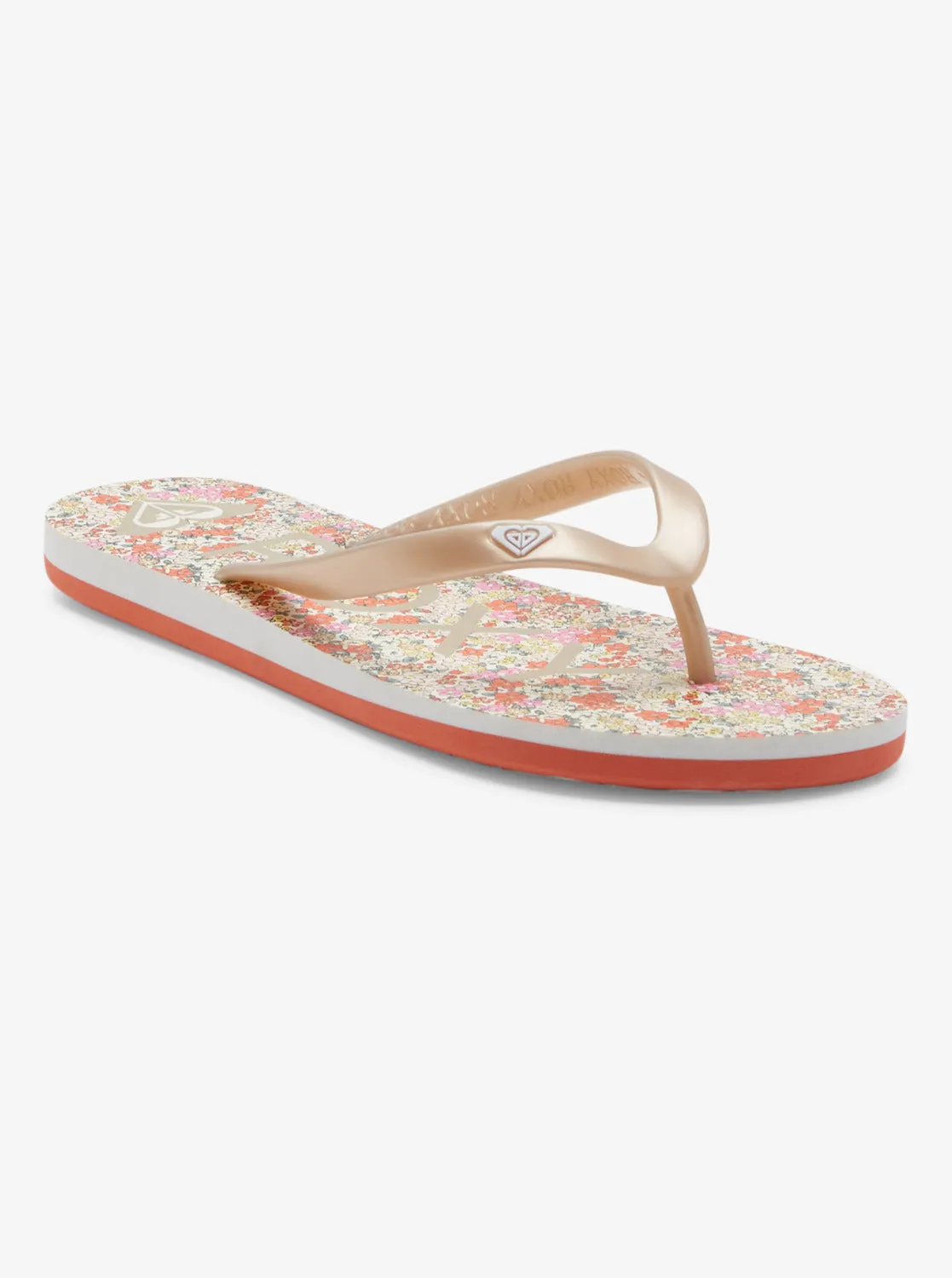 Tahiti Flip-Flops - White/Red Orange sold by Roxy