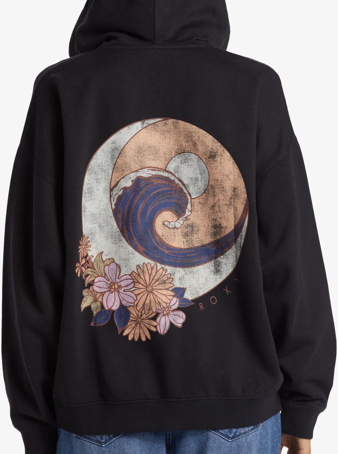 Lineup Oversized Zip-Up Hoodie - Anthracite sold by Roxy product image thumbnail 4