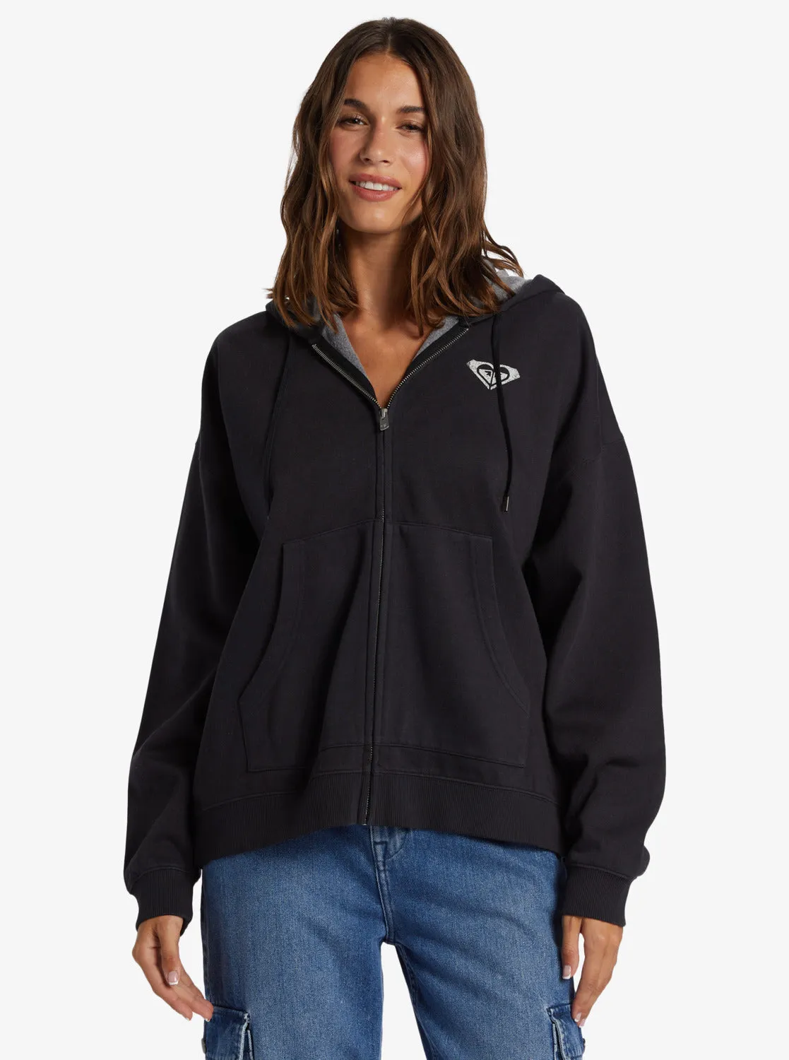 Lineup Oversized Zip-Up Hoodie - Anthracite sold by Roxy