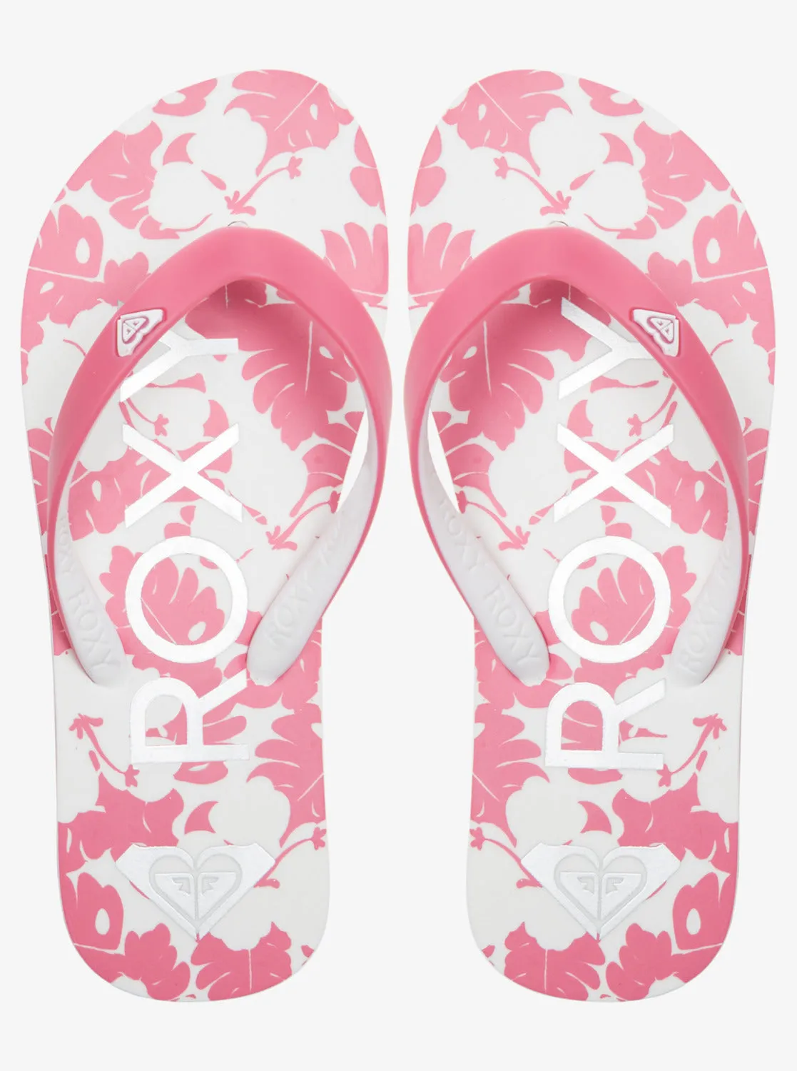 Girls 4-16 Tahiti Flip-Flops - Super Pink/White sold by Roxy product image thumbnail 4