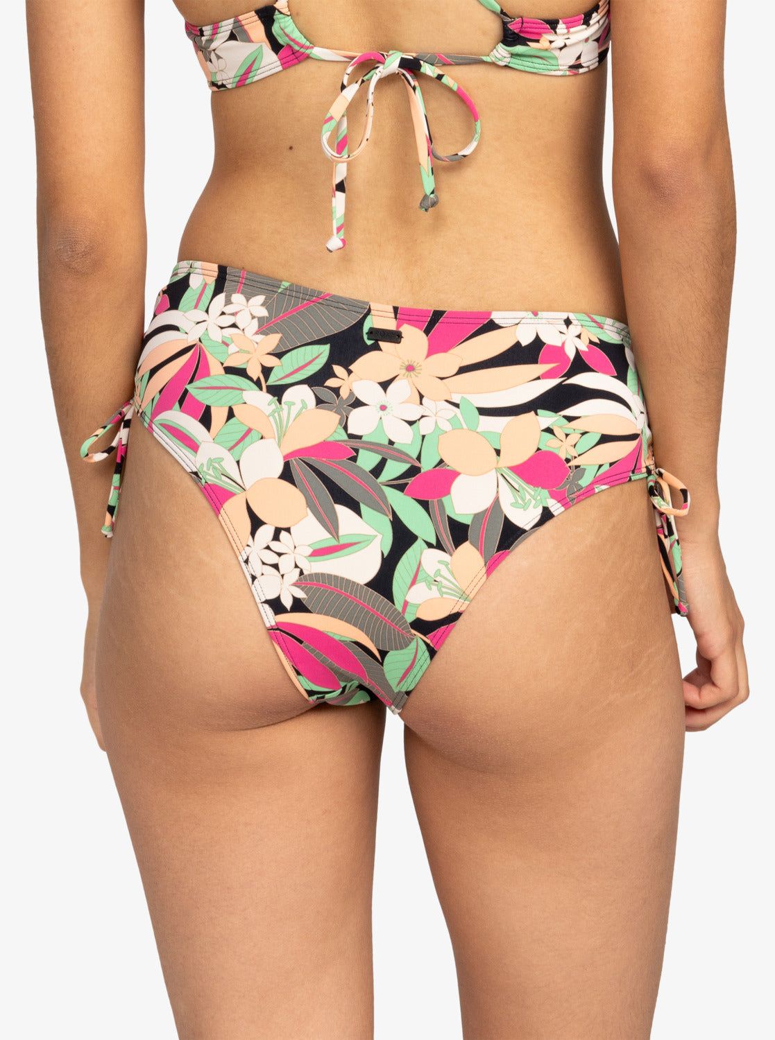 Printed Beach Classics Mod Lace Up Bikini Bottoms - Anthracite Palm Song S sold by Roxy product image thumbnail 4