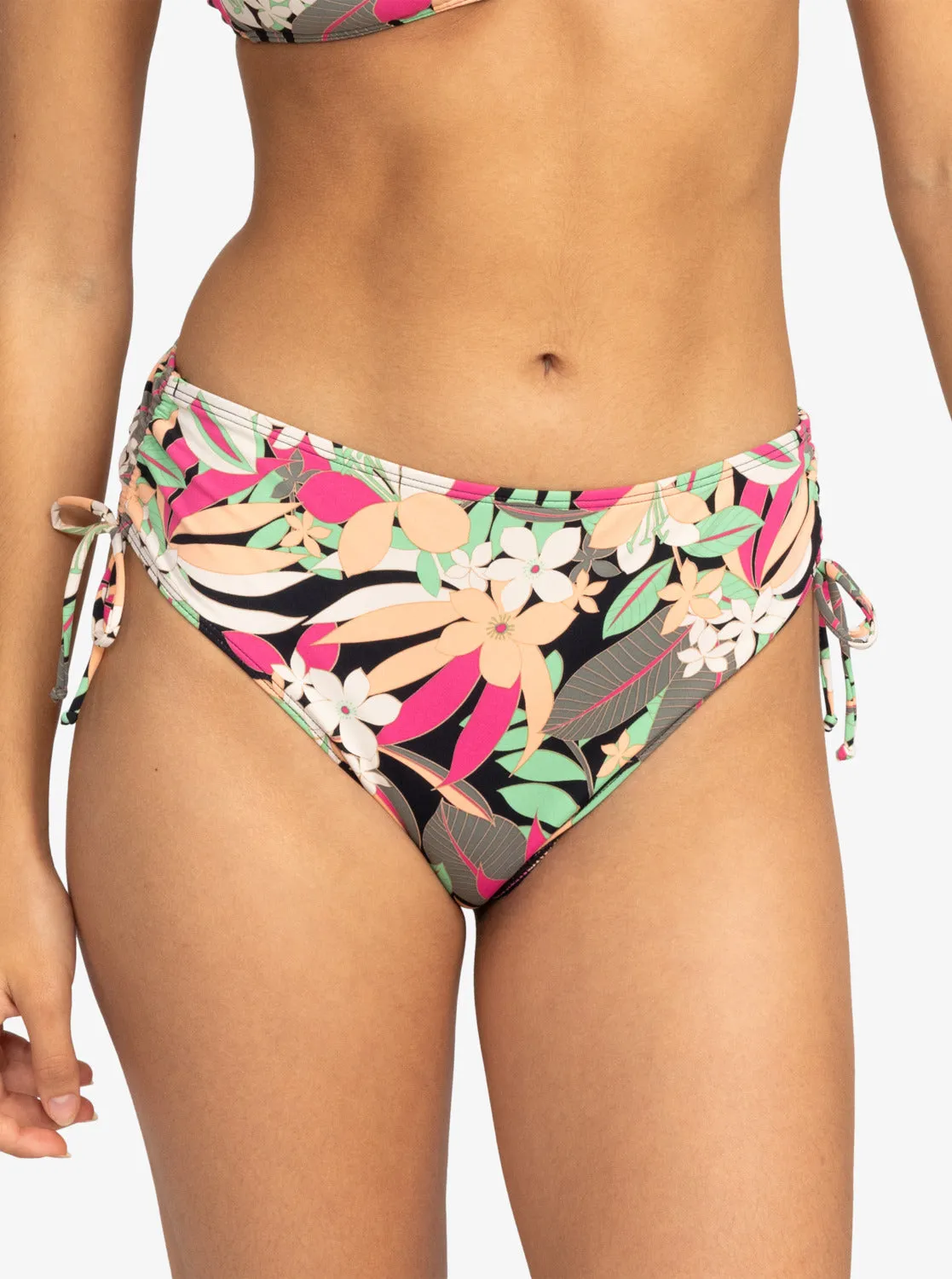 Printed Beach Classics Moderate Side-Tie Bikini Bottom - Anthracite Palm Song S sold by Roxy product image thumbnail 4