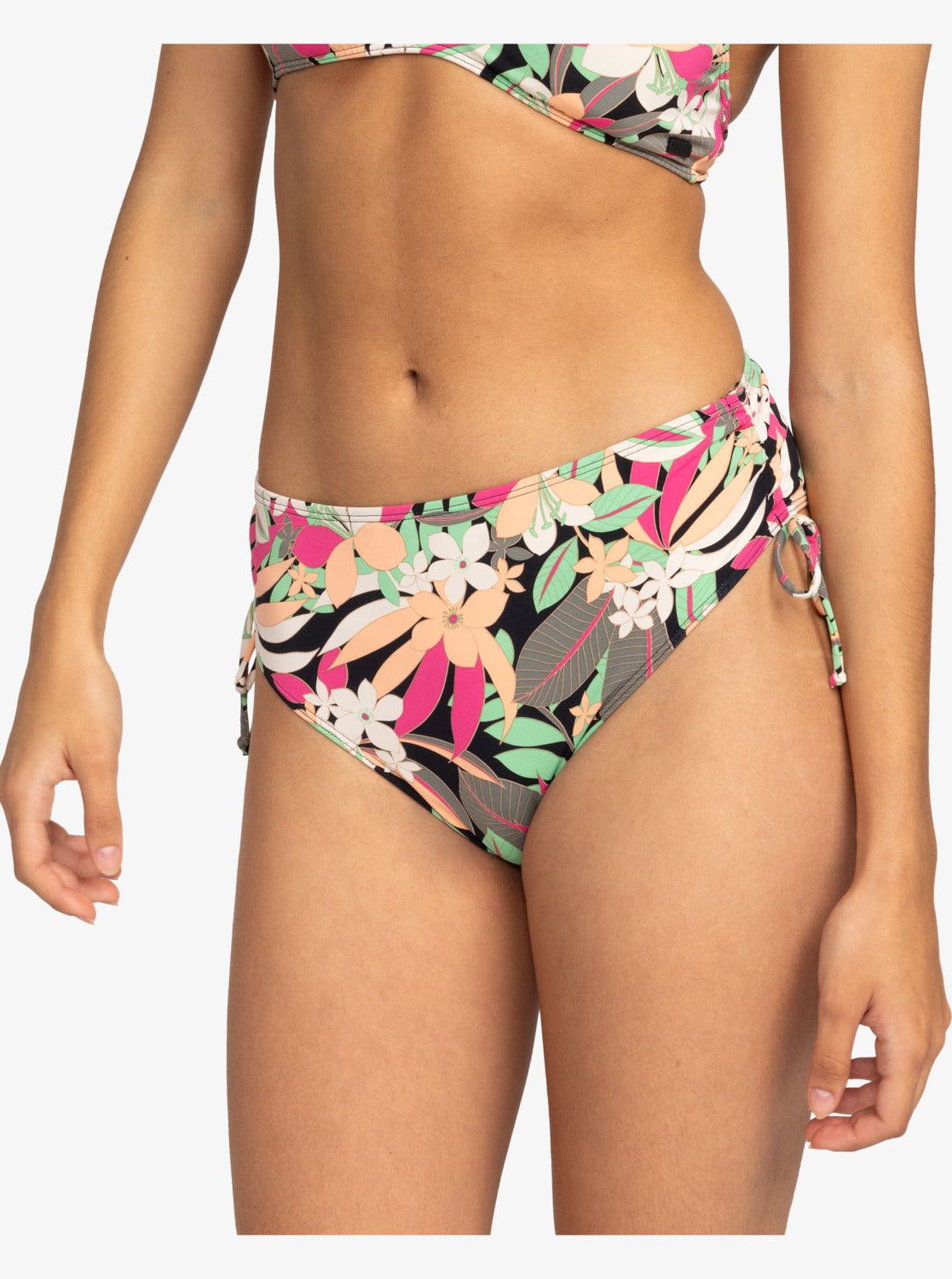 Printed Beach Classics Mod Lace Up Bikini Bottoms - Anthracite Palm Song S sold by Roxy product image thumbnail 2