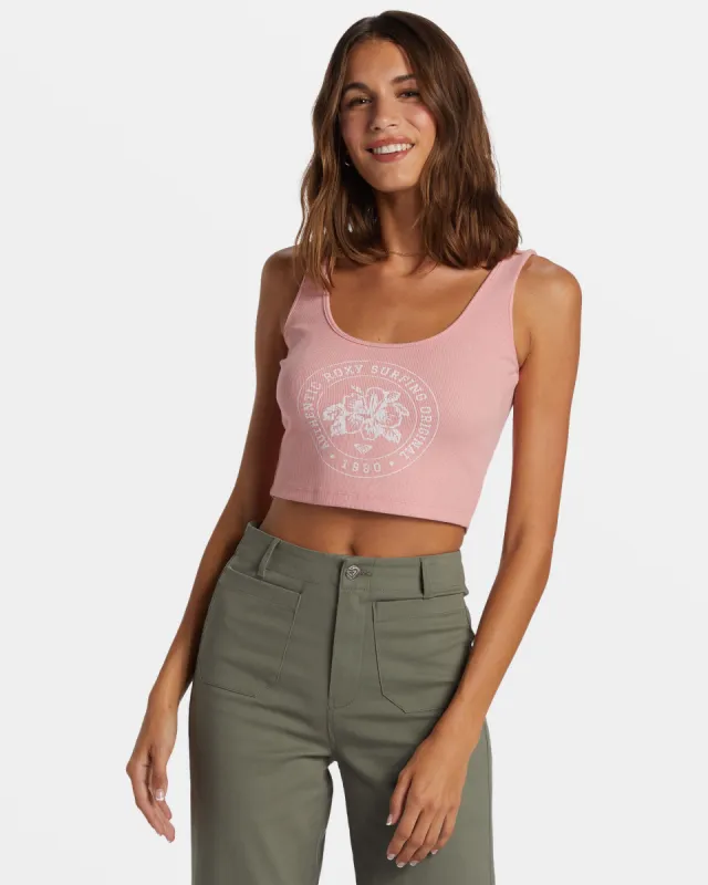 Roxy Surfing Original Cropped Tank Top - Candlelight Peach sold by Roxy