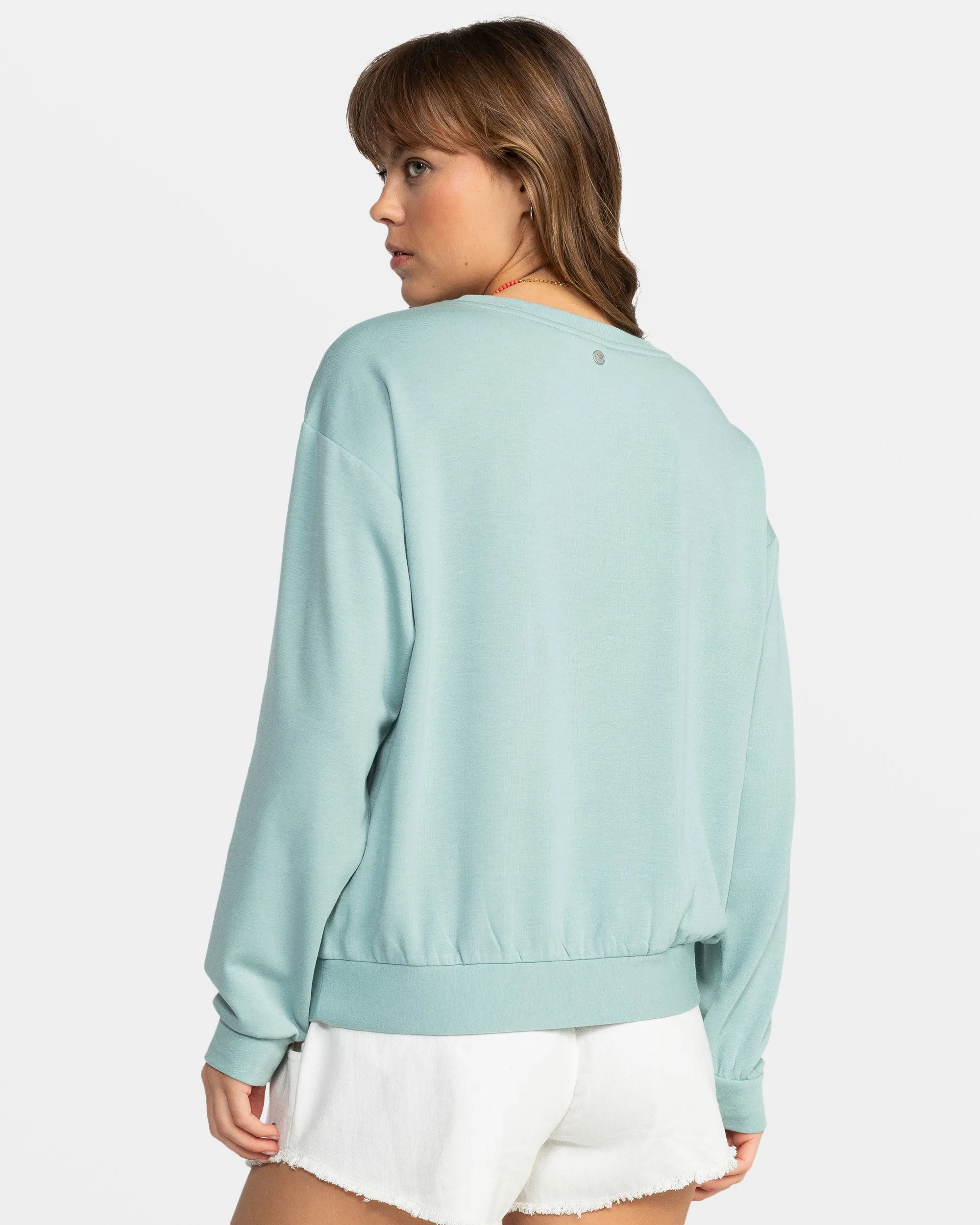Surfing By Moonlight Crew Neck Sweatshirt - Blue Surf sold by Roxy product image thumbnail 2