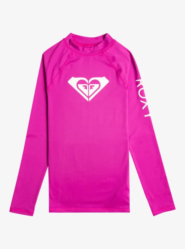 Girls 7-16 Whole Hearted Long Sleeve UPF 50 Rashguard - Vivid Viola sold by Roxy