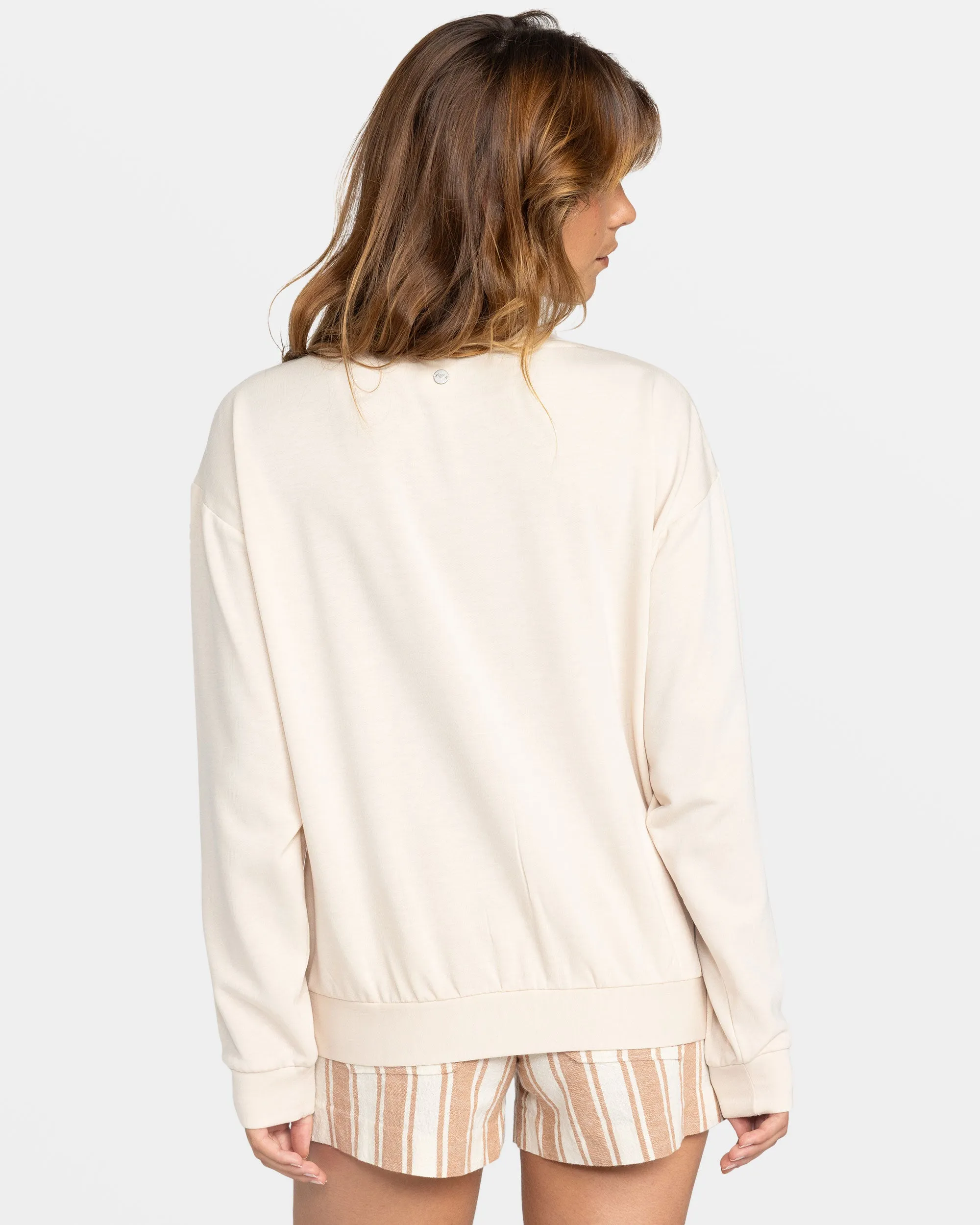 Surfing By Moonlight Pullover Sweatshirt - Parchment sold by Roxy product image thumbnail 2