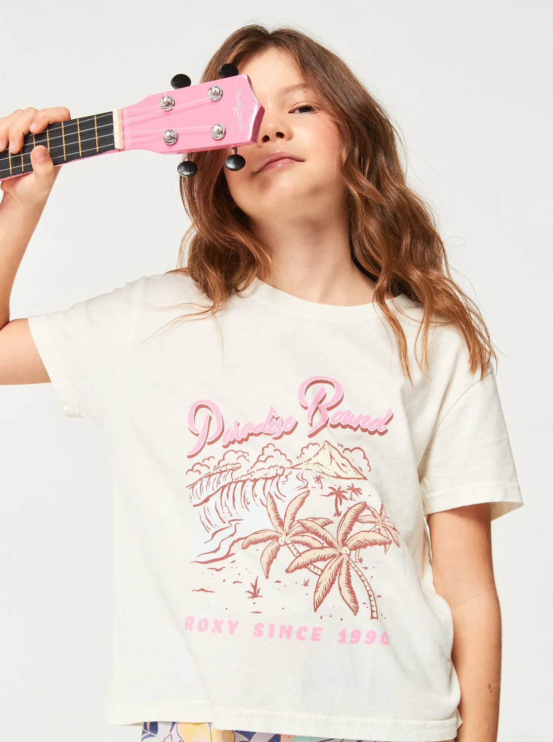 Girls 4-16 Paradise Bound Friend T-Shirt - Egret sold by Roxy product image thumbnail 3