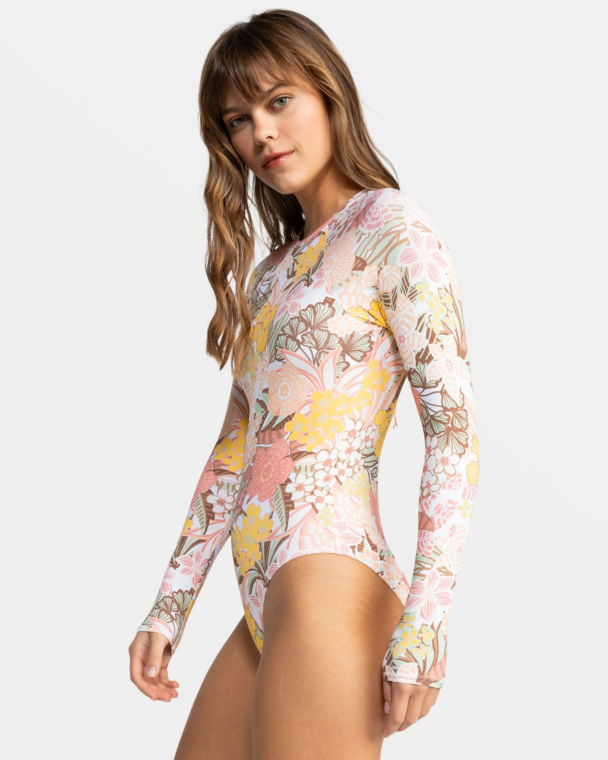 Playa Paradise Long Sleeve Rashguard Onesie - White Viva La Vida sold by Roxy product image thumbnail 5