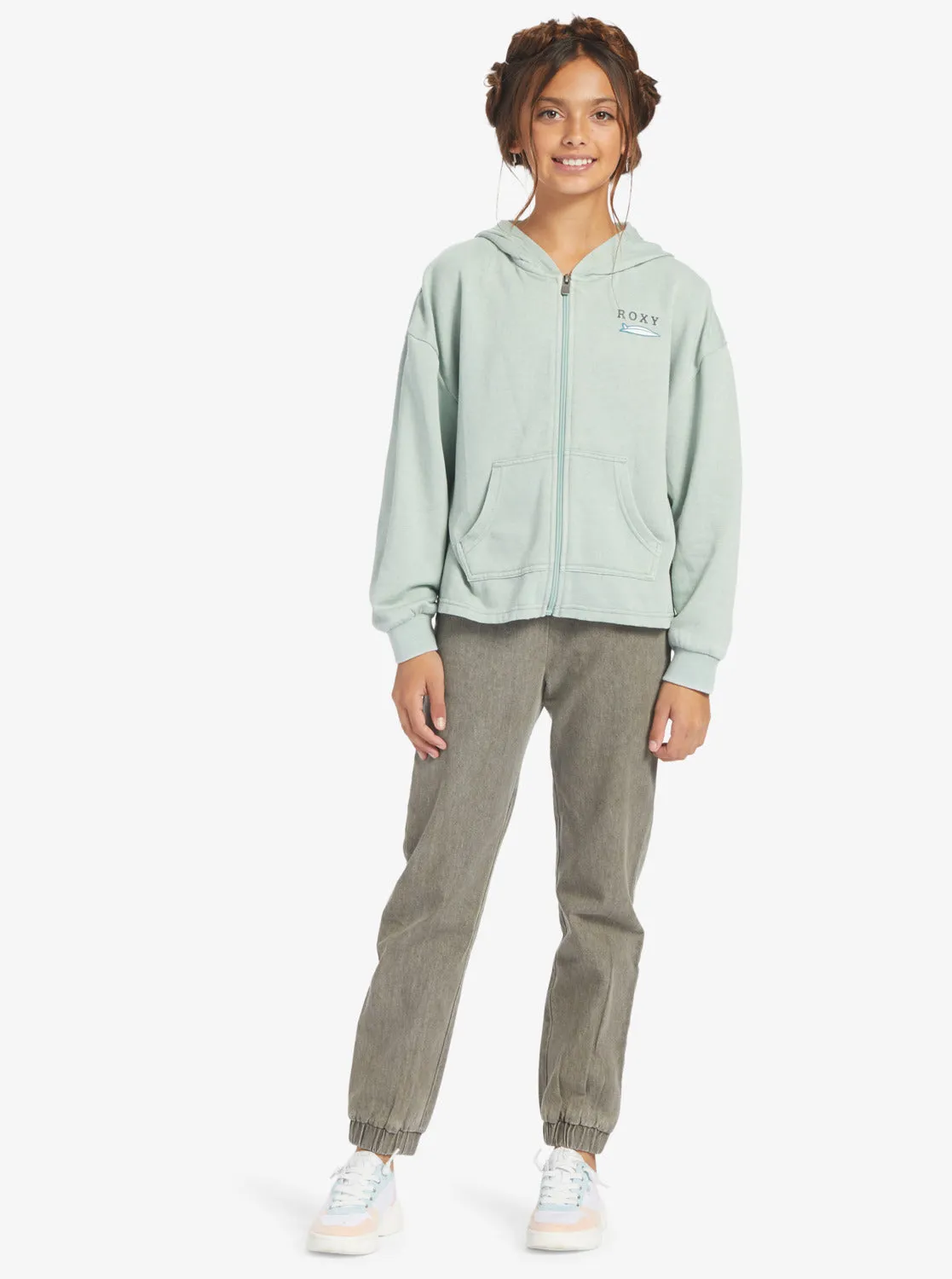 Girls 4-16 Early In The Morning B Zip-Up Hoodie - Blue Surf sold by Roxy product image thumbnail 5