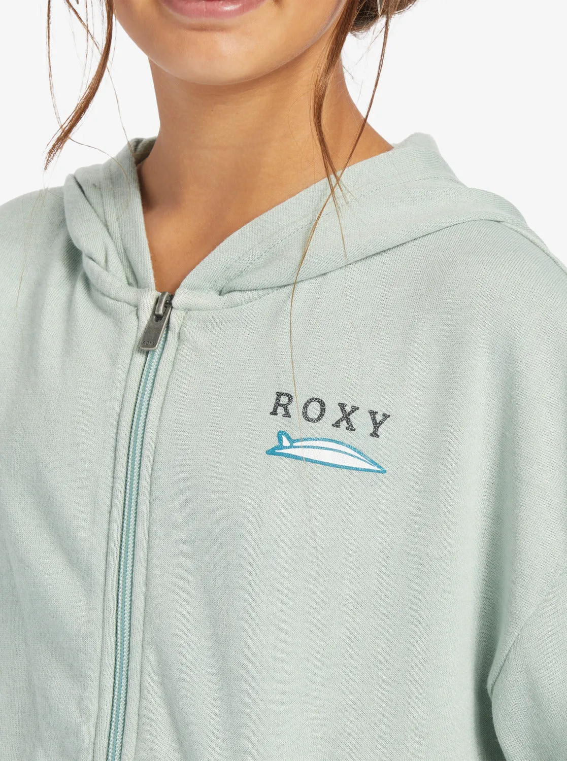 Girls 4-16 Early In The Morning B Zip-Up Hoodie - Blue Surf sold by Roxy product image thumbnail 3