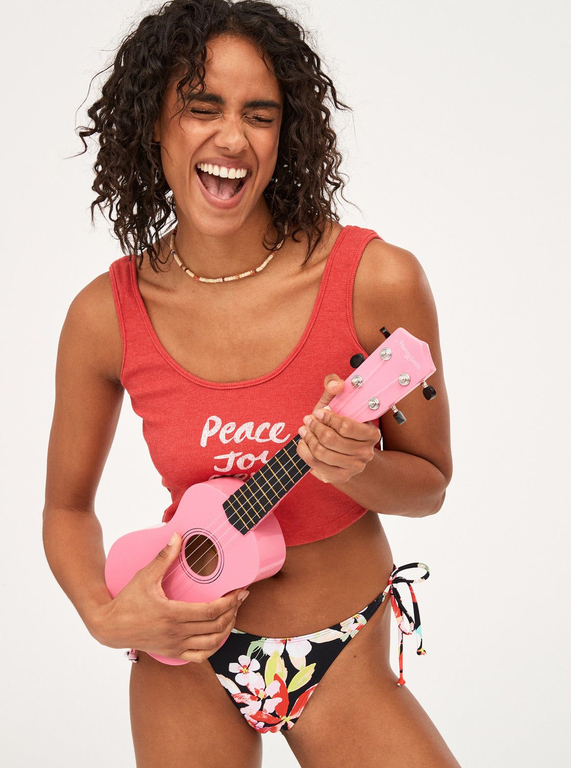 Printed Beach Classics Tie Side High Leg Cheeky Bikini Bottoms - Anthracite New Life sold by Roxy product image thumbnail 5