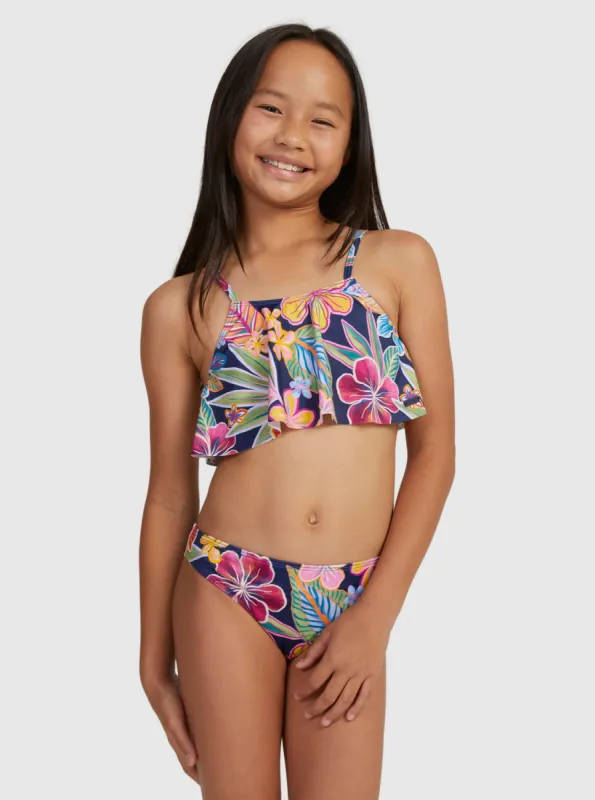 Girls 7-16 Paradise Trip Two Piece Flutter Bikini Set - Mood Indigotrue Paradise sold by Roxy