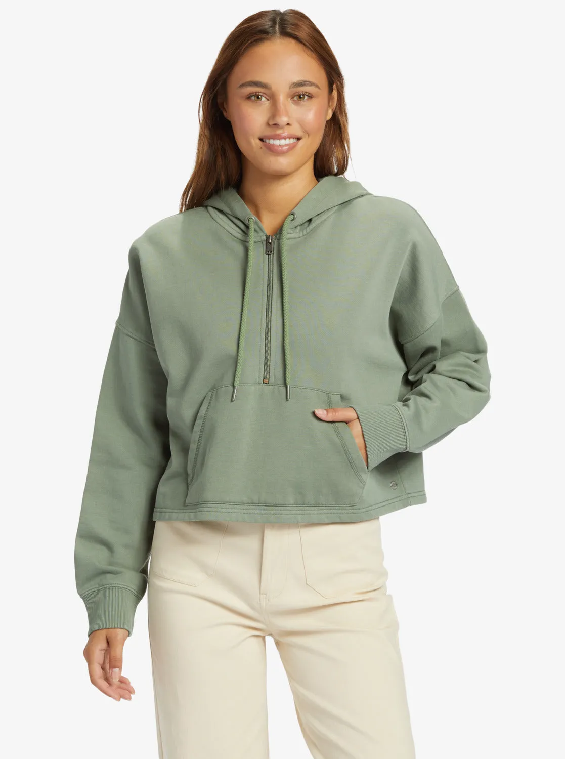 Drakes Cove Half-Zip Hoodie - Agave Green sold by Roxy