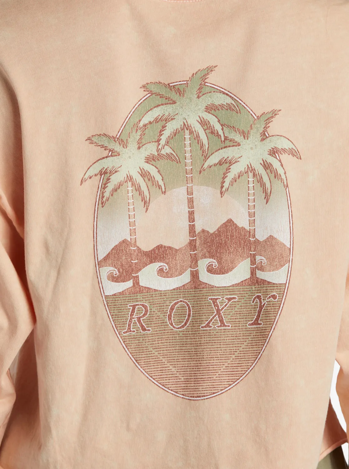 Palm Arcana Cropped Oversized Long Sleeve T-Shirt - Salmon sold by Roxy product image thumbnail 4
