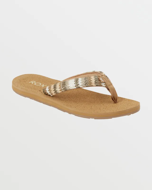 Tidepool Raffia Sandals - Fall Leaf Multi sold by Roxy