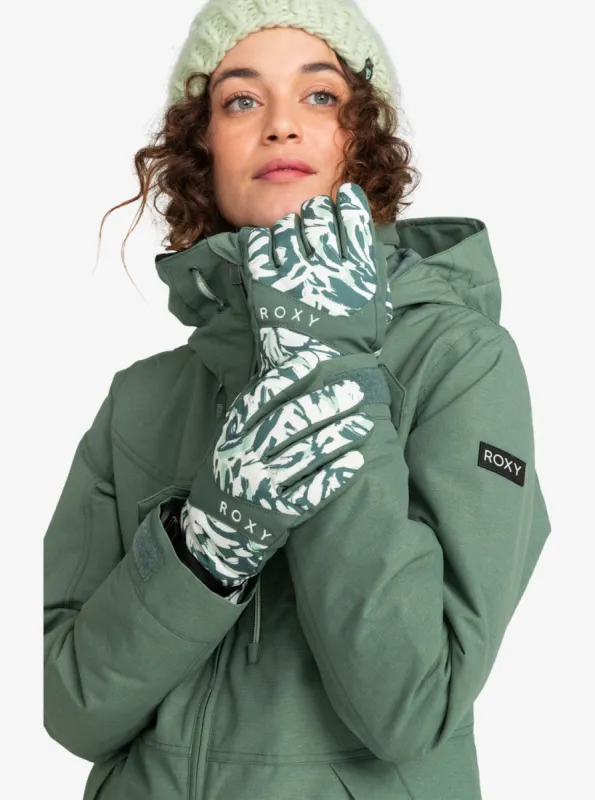 Roxy Jetty Technical Snowboard/Ski Gloves - Dark Forest Wild sold by Roxy
