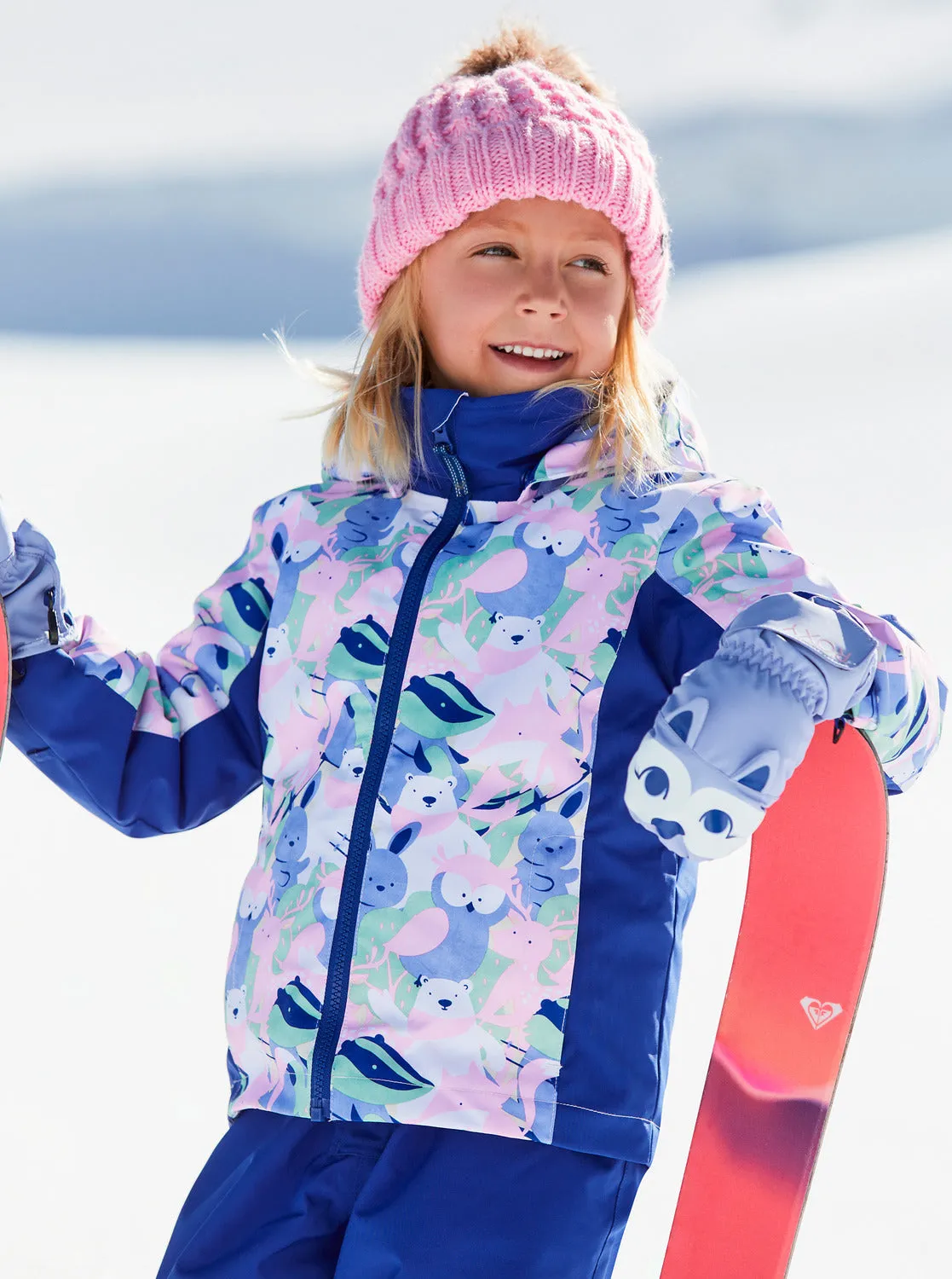 Girls 2-7 Snowy Tale Technical Snow Jacket - Bright White Mountains Locals sold by Roxy