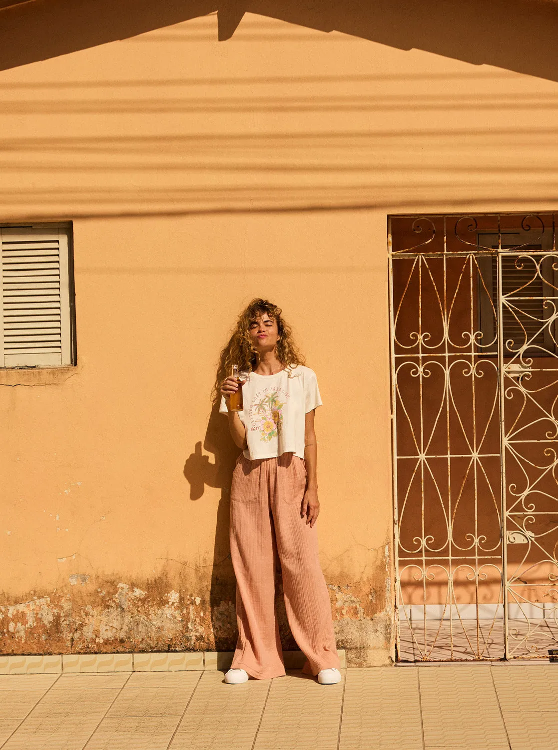 Hibiscus Paradise Cropped T-Shirt - Snow White sold by Roxy product image thumbnail 4