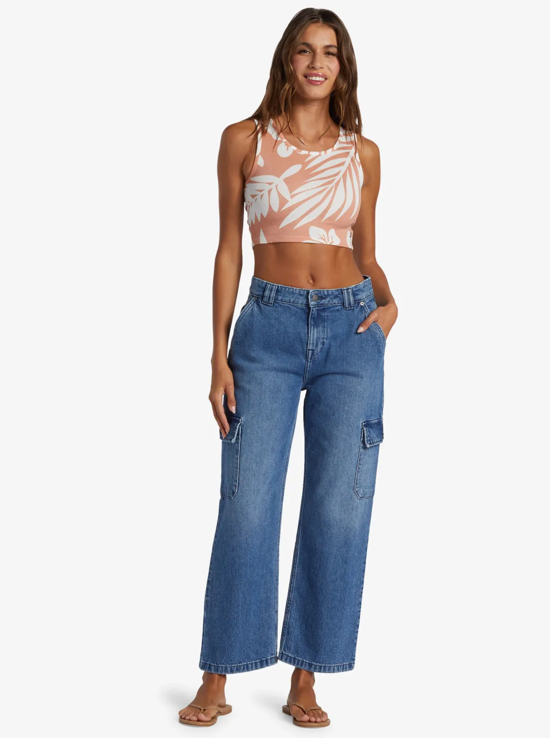 Good Keepsake Crop Top - Cafe Creme Palmeria sold by Roxy product image thumbnail 4