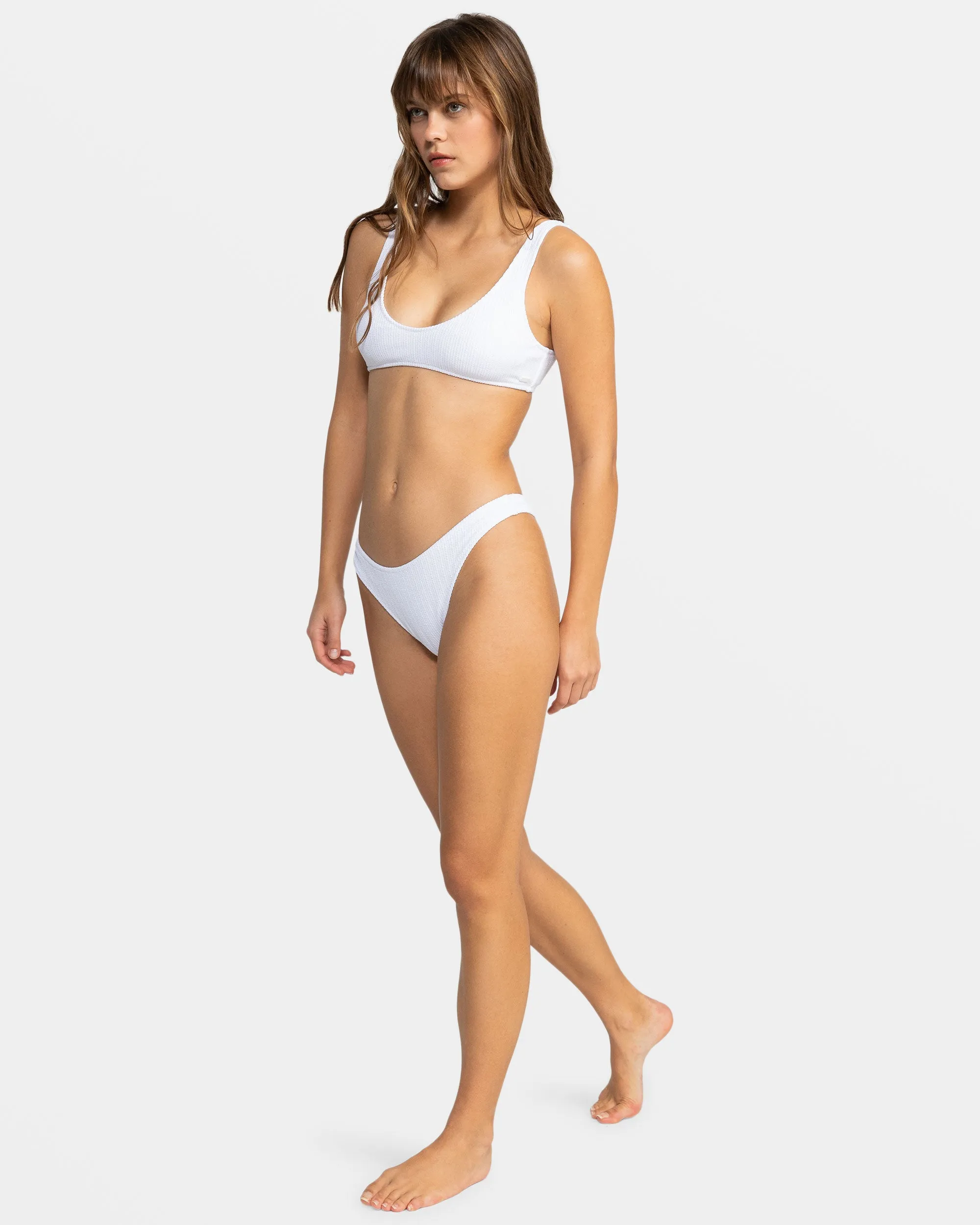 Aruba High Leg Cheeky Bikini Bottom - Bright White sold by Roxy product image thumbnail 3
