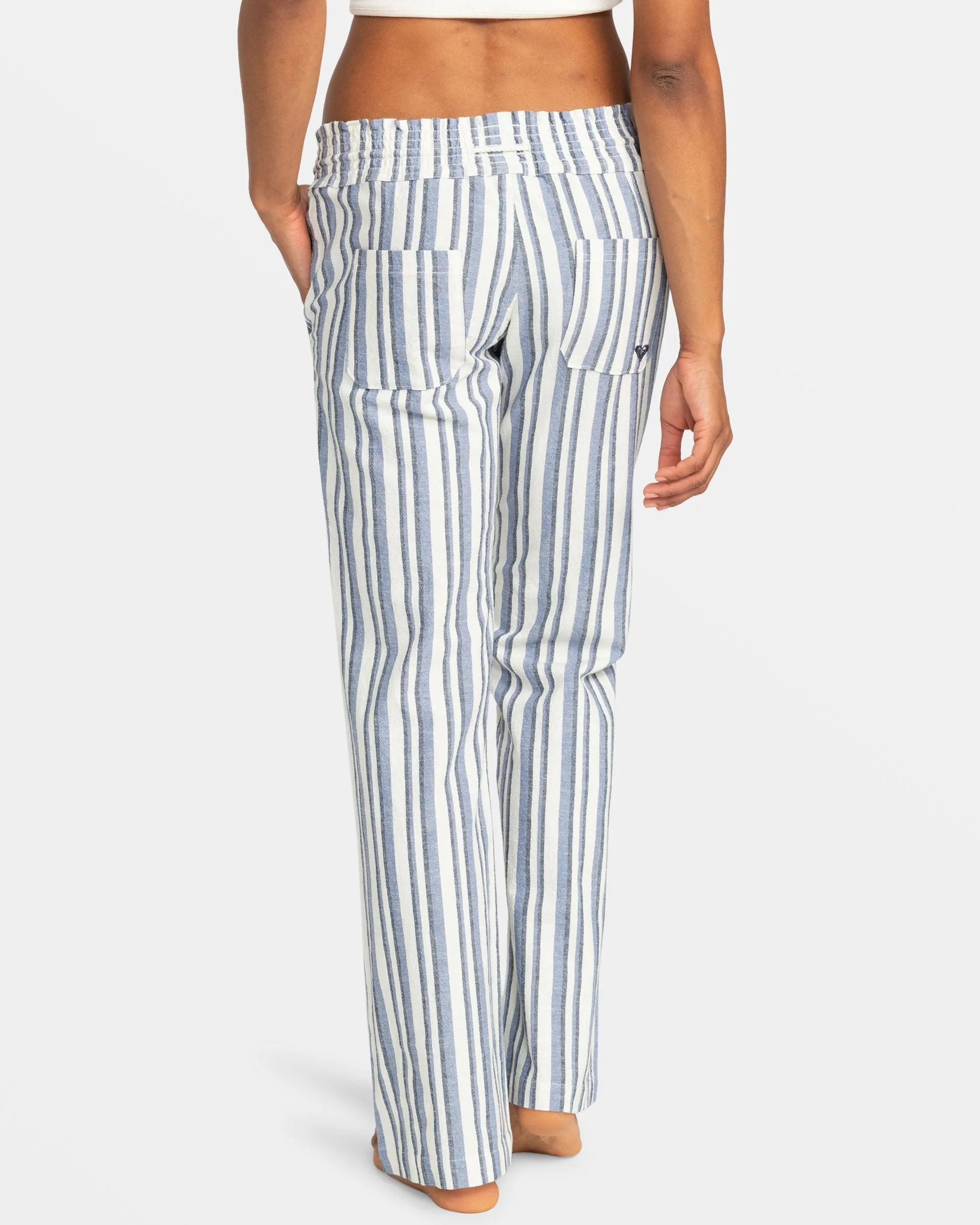 Oceanside Flared Beach Pants - Bijou Blue Small Silk Stripe sold by Roxy product image thumbnail 2