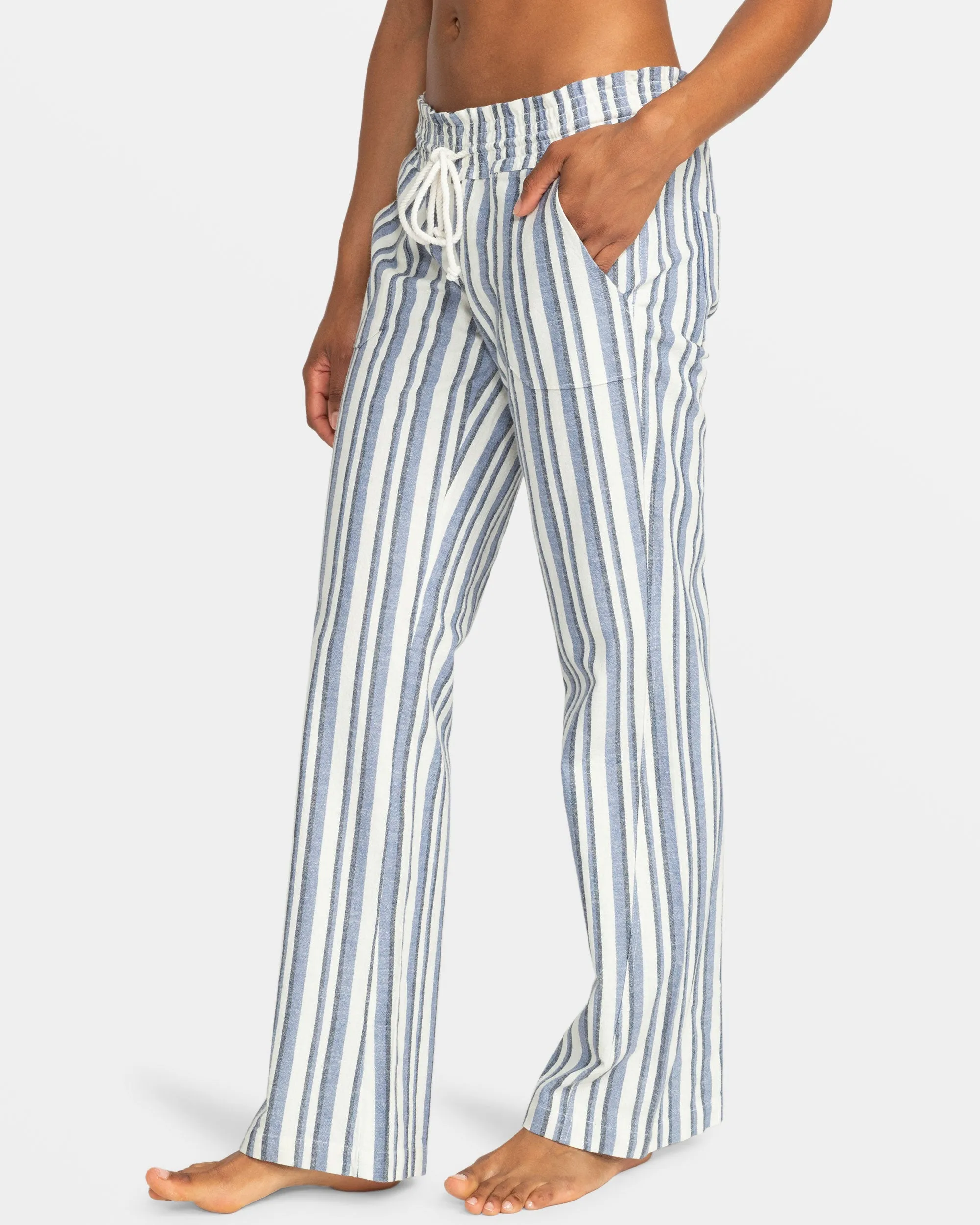 Oceanside Flared Beach Pants - Bijou Blue Small Silk Stripe sold by Roxy product image thumbnail 4