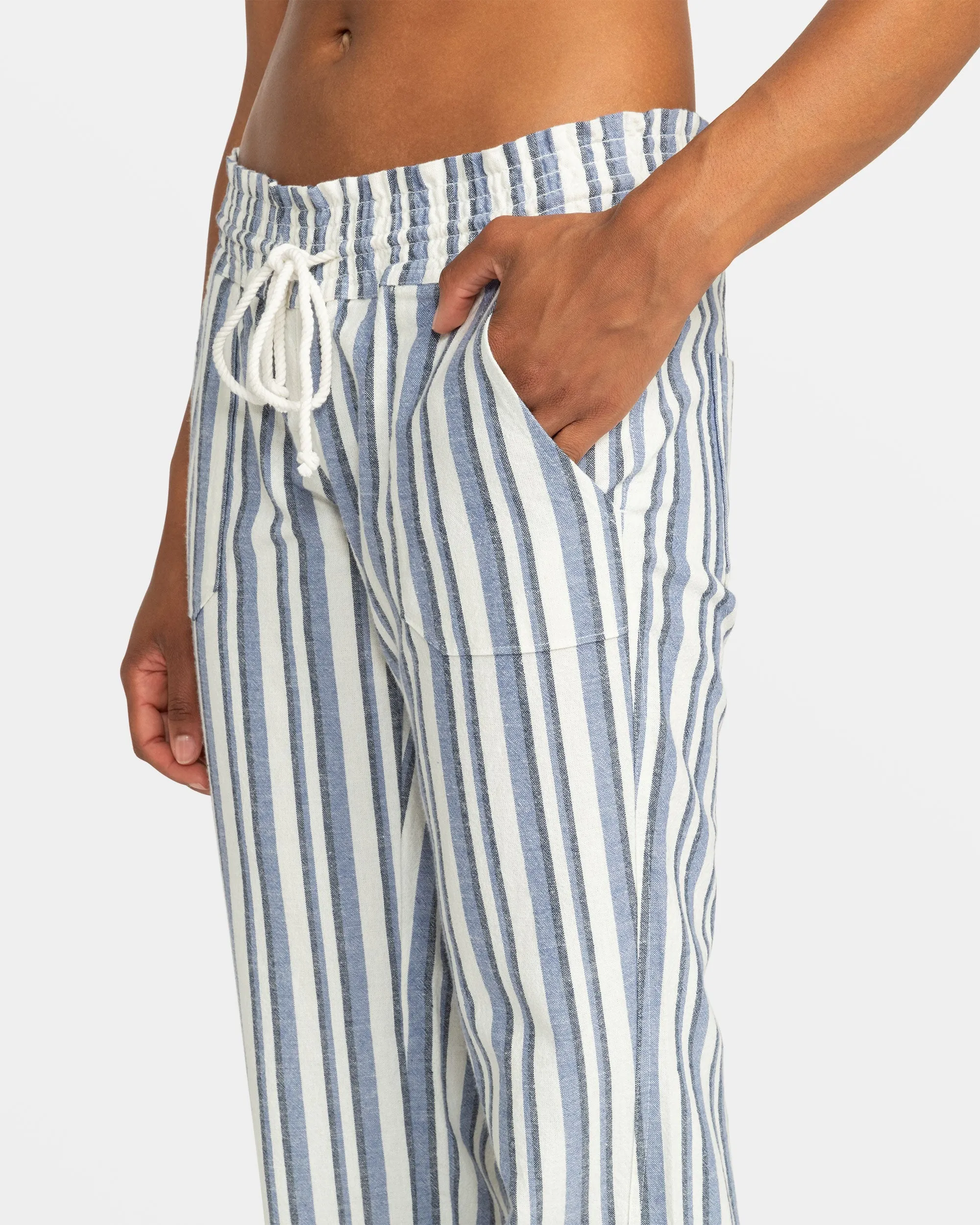 Oceanside Flared Beach Pants - Bijou Blue Small Silk Stripe sold by Roxy product image thumbnail 5