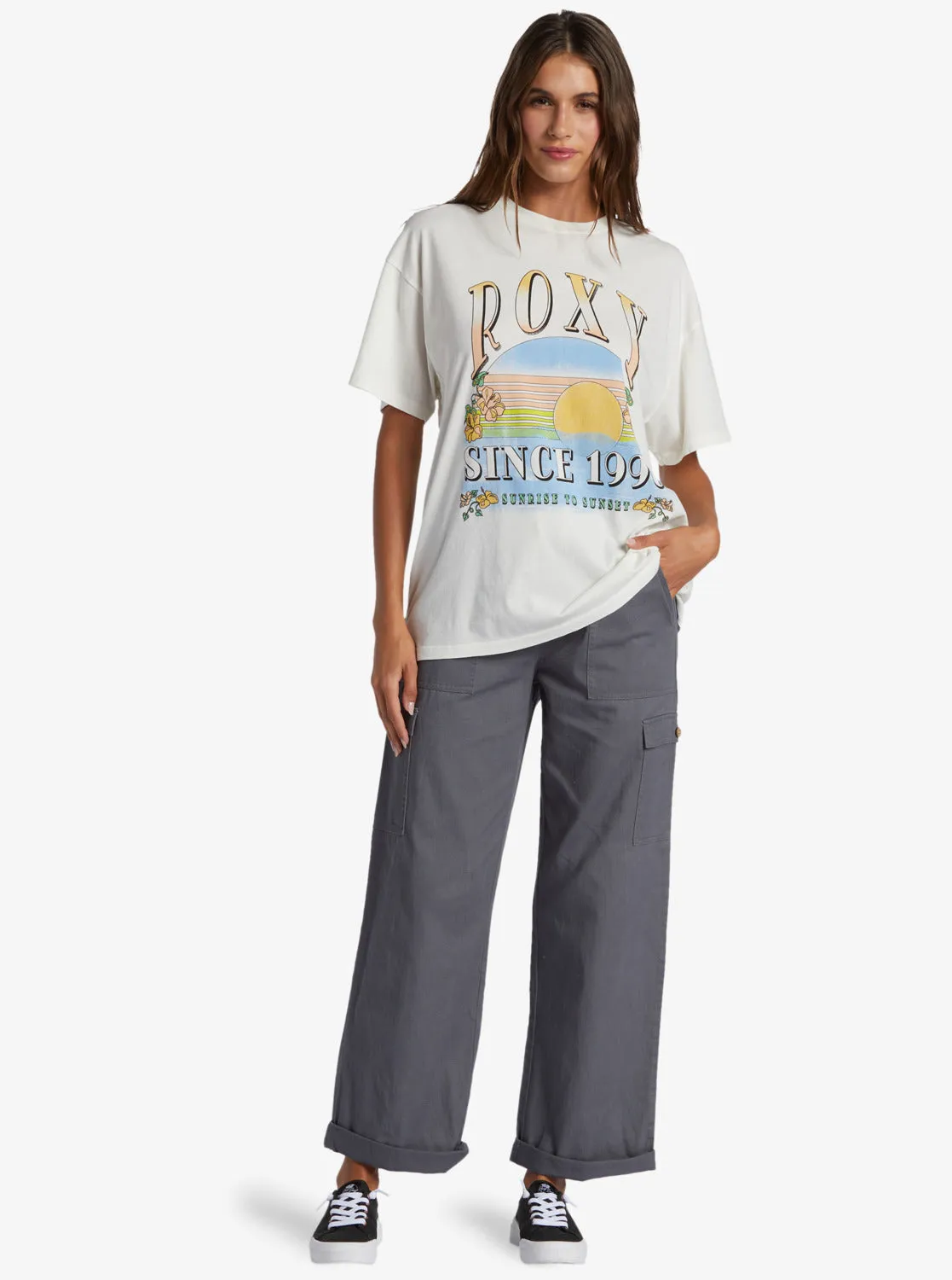 Sunrise To Sunset Oversized Boyfriend T-Shirt - Snow White sold by Roxy product image thumbnail 4