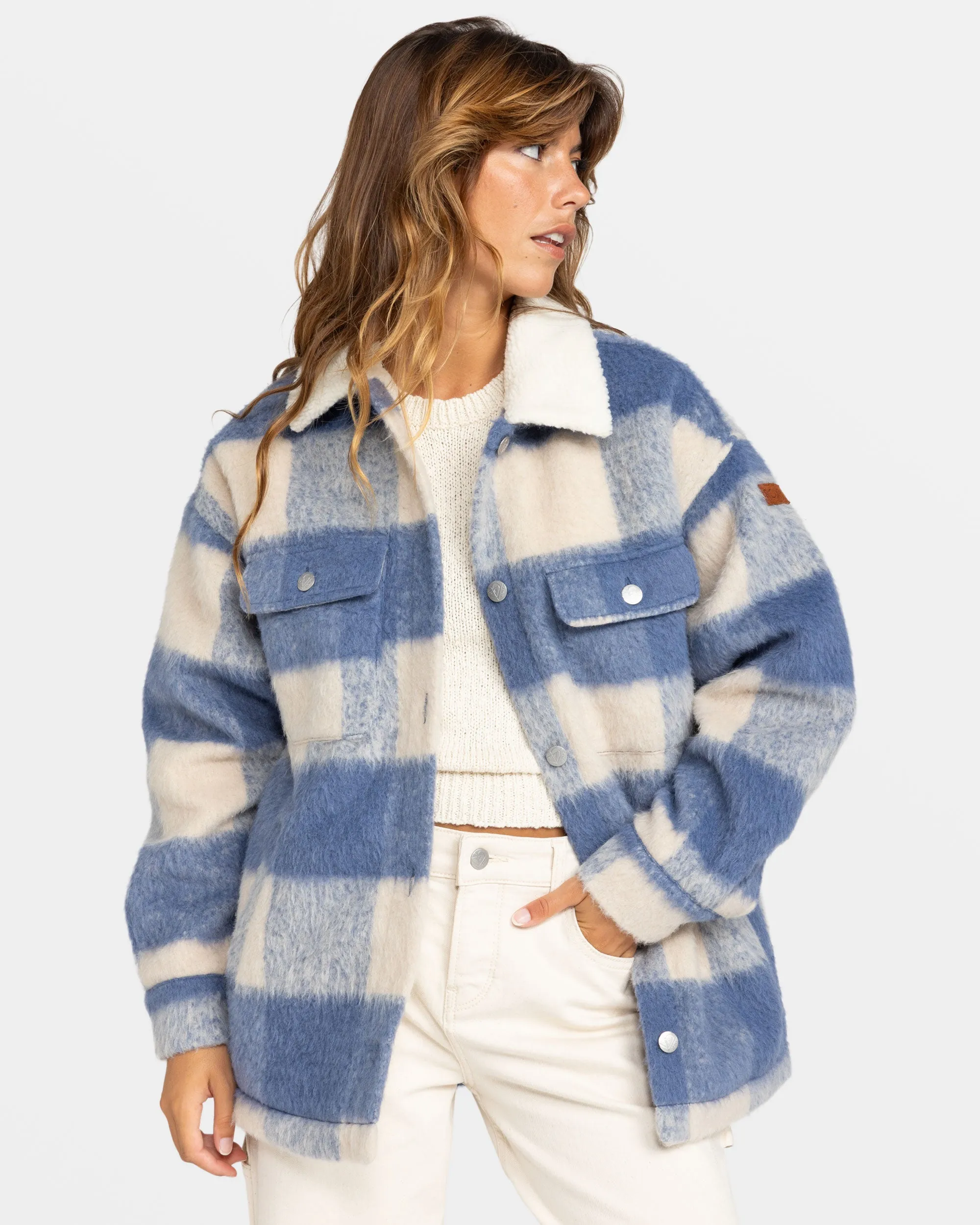 Passage Of Time Shacket - Parchement Be Bold Plaid sold by Roxy