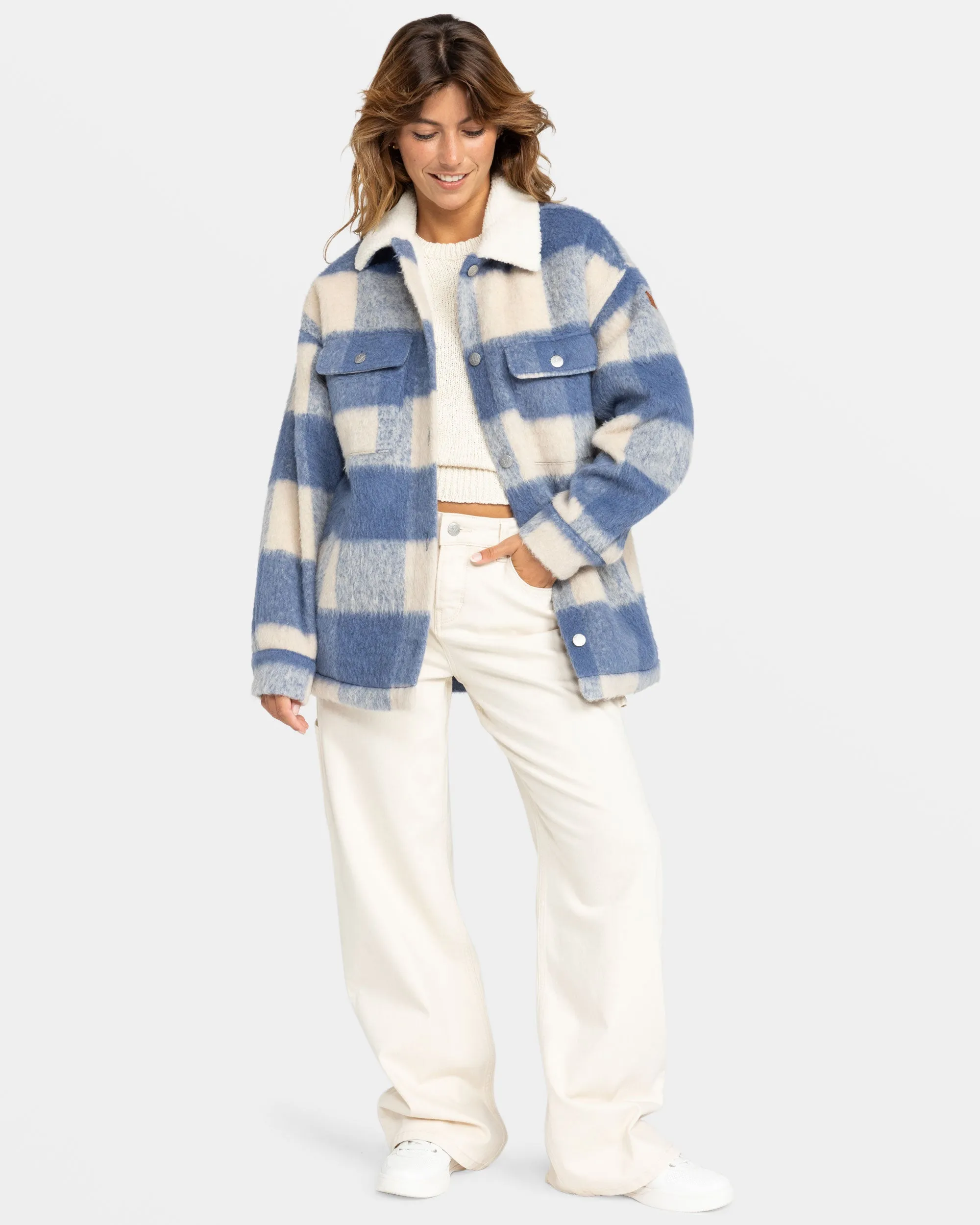 Passage Of Time Shacket - Parchement Be Bold Plaid sold by Roxy product image thumbnail 3