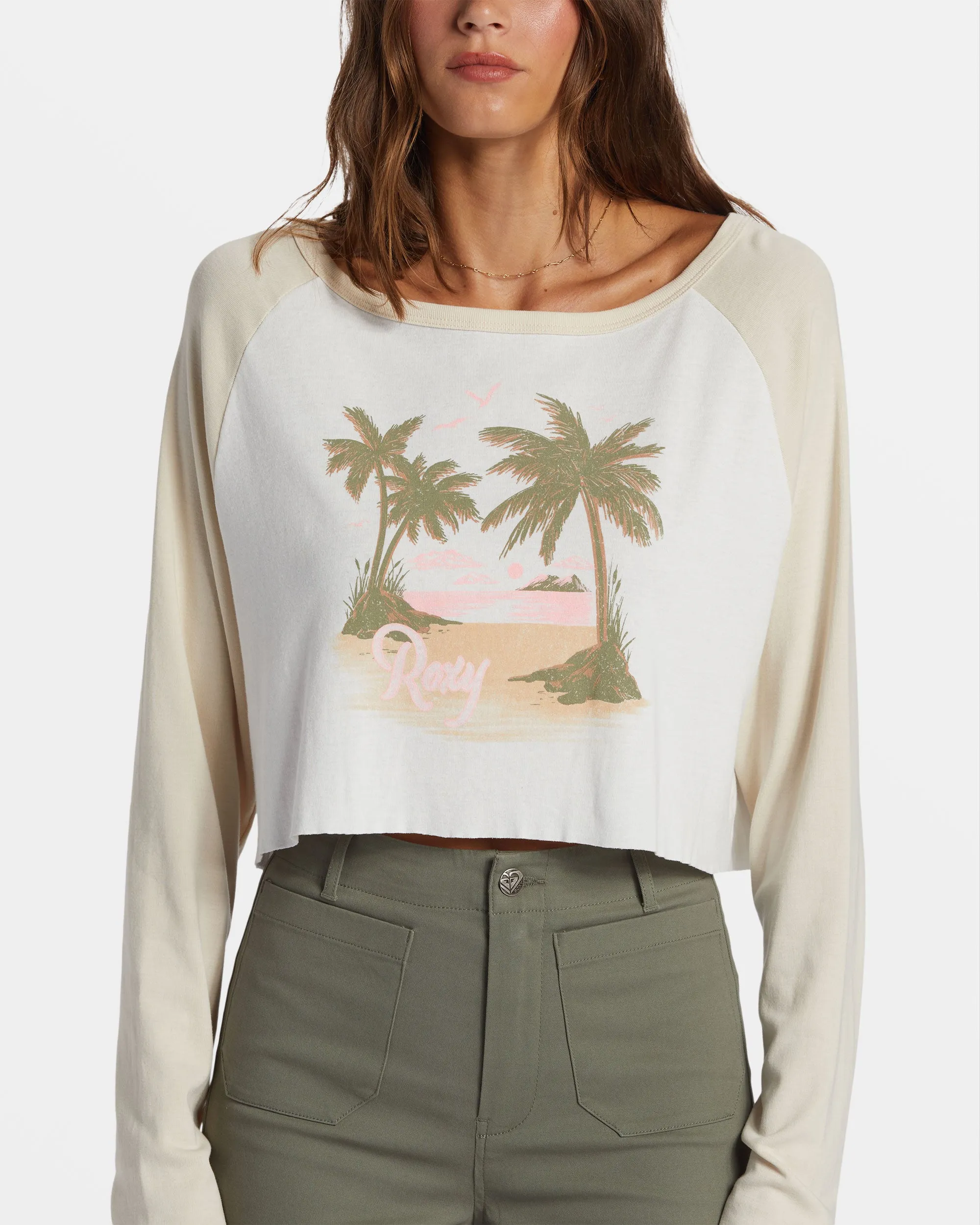 Moonlight Oasis Long Sleeve T-Shirt - Parchment sold by Roxy product image thumbnail 4