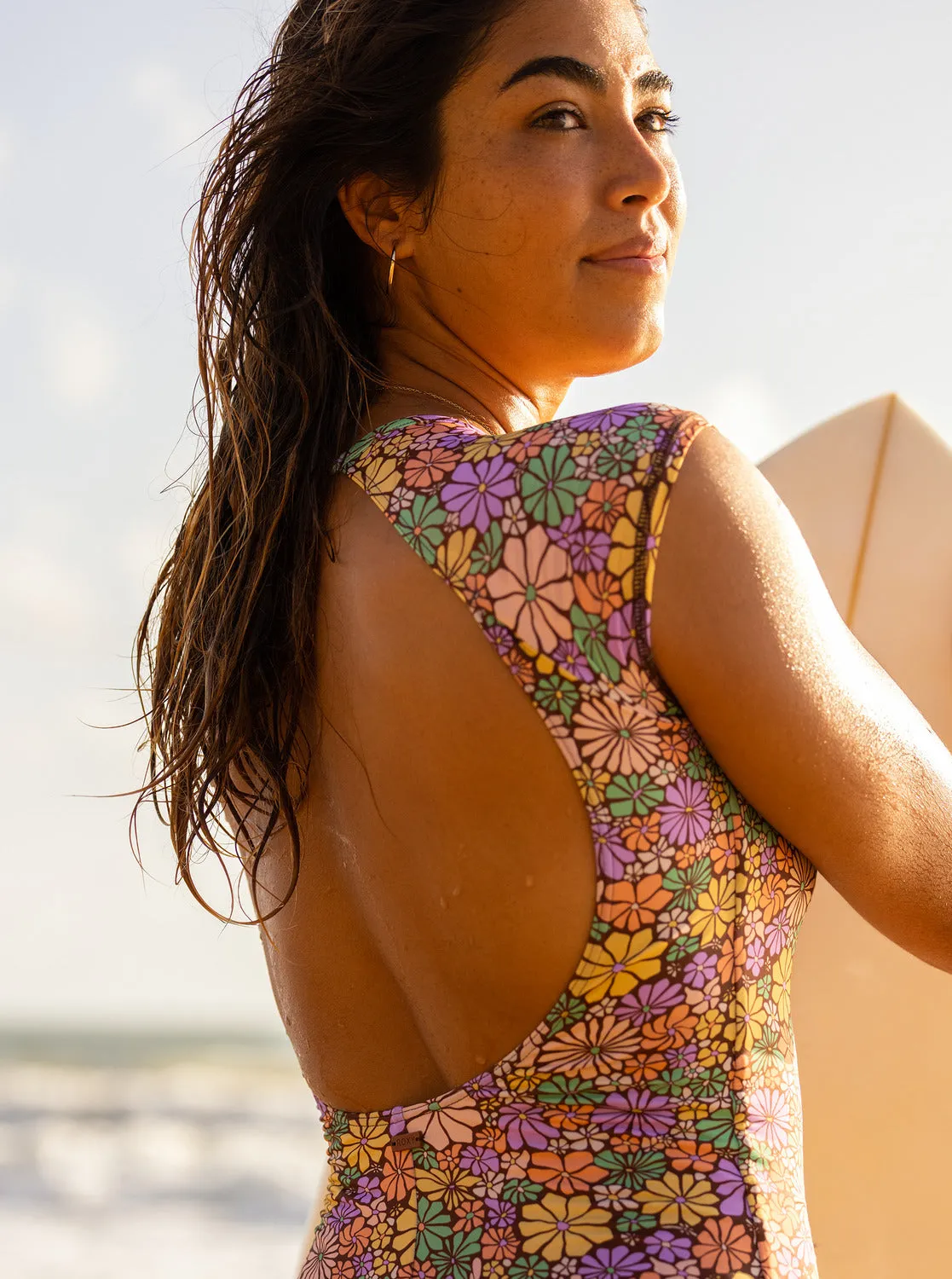 All About Sol Short Sleeve One-Piece Swimsuit - Root Beer All About Sol Mini sold by Roxy product image thumbnail 4