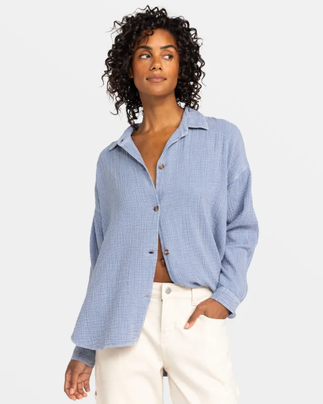 Morning Time Long Sleeve Shirt - Infinity Blue sold by Roxy