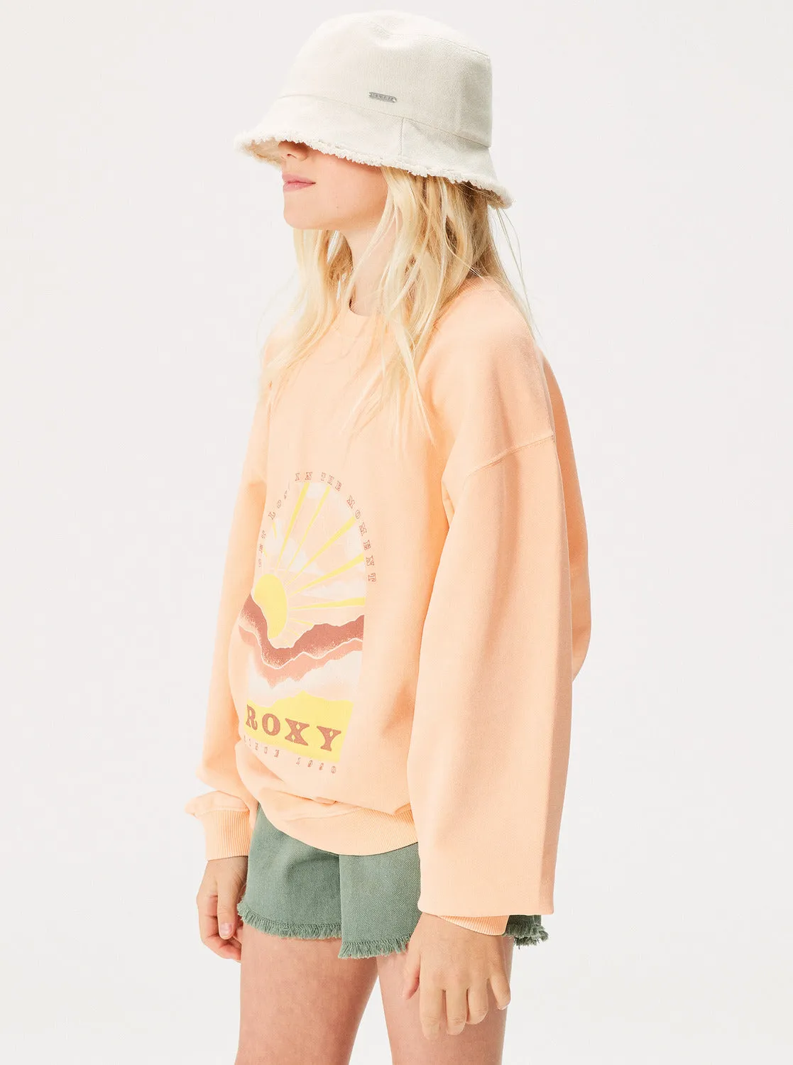 Girls 4-16 Lineup Crew Neck Terry Sweatshirt - Peach Parfait sold by Roxy product image thumbnail 2