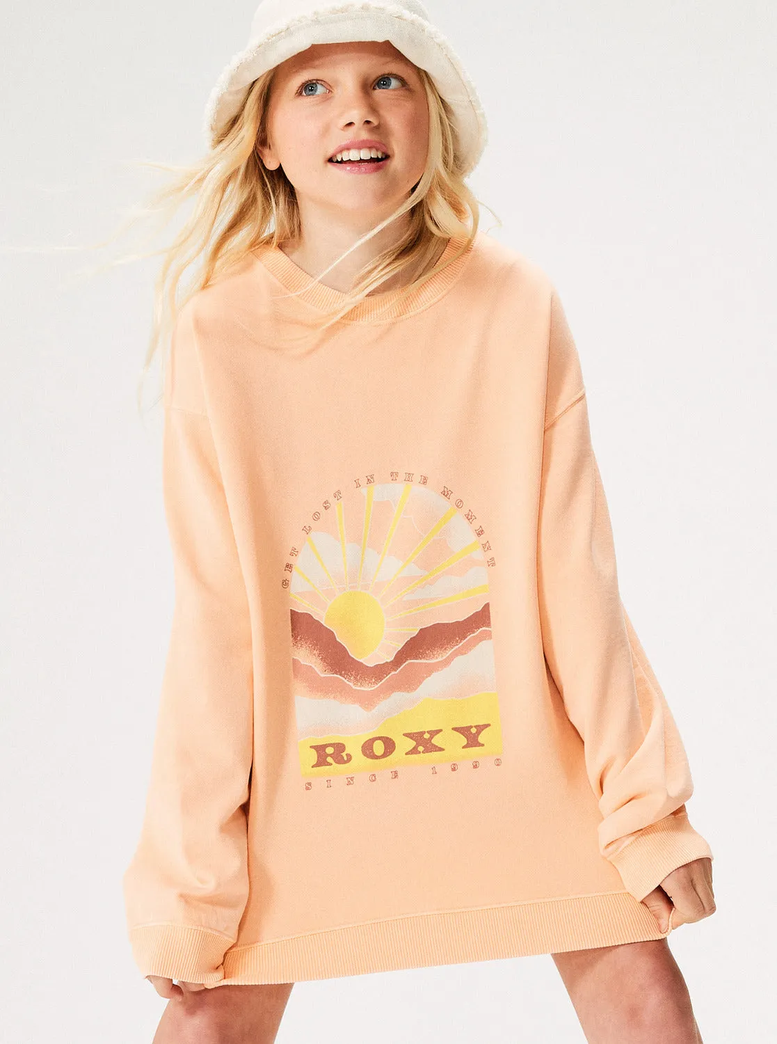 Girls 4-16 Lineup Crew Neck Terry Sweatshirt - Peach Parfait sold by Roxy product image thumbnail 3