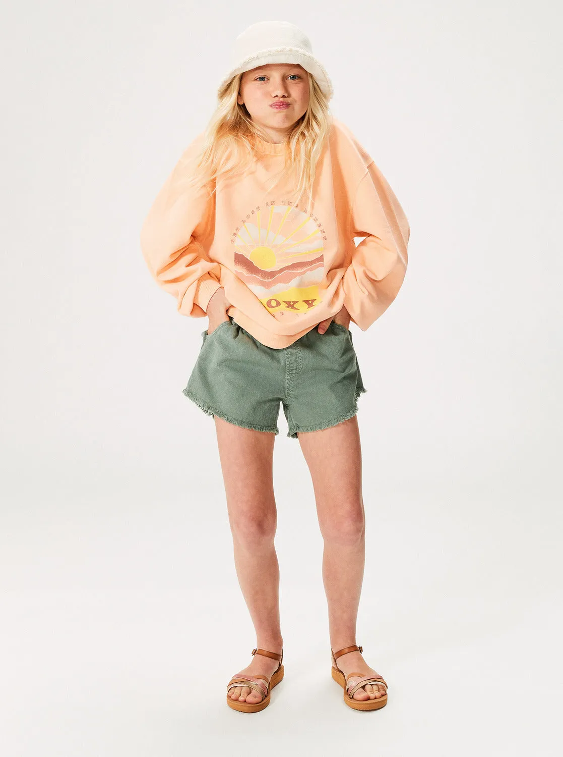 Girls 4-16 Lineup Crew Neck Terry Sweatshirt - Peach Parfait sold by Roxy product image thumbnail 4