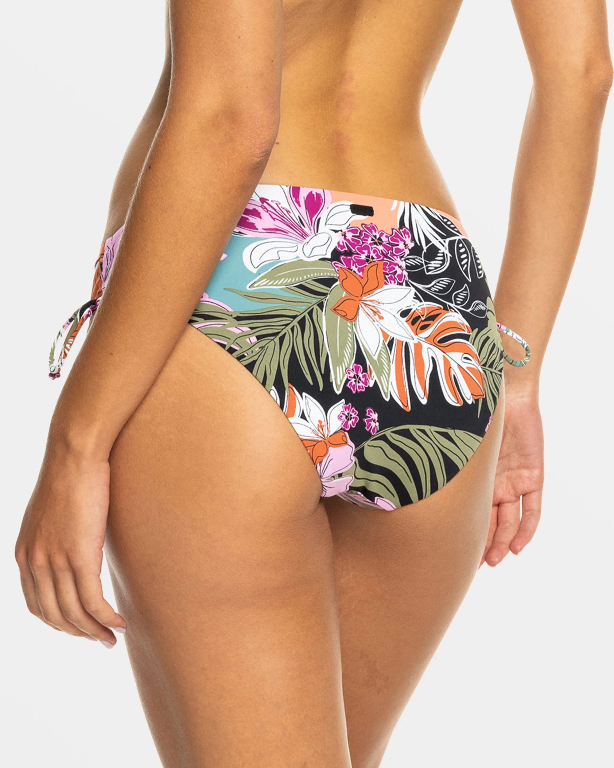 Beach Classics Hipster Ties Bikini Bottom - Anthracite Moody Tropical Swim sold by Roxy product image thumbnail 2