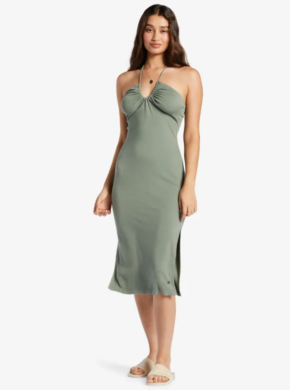Late Sunset Halter Midi Dress - Agave Green sold by Roxy