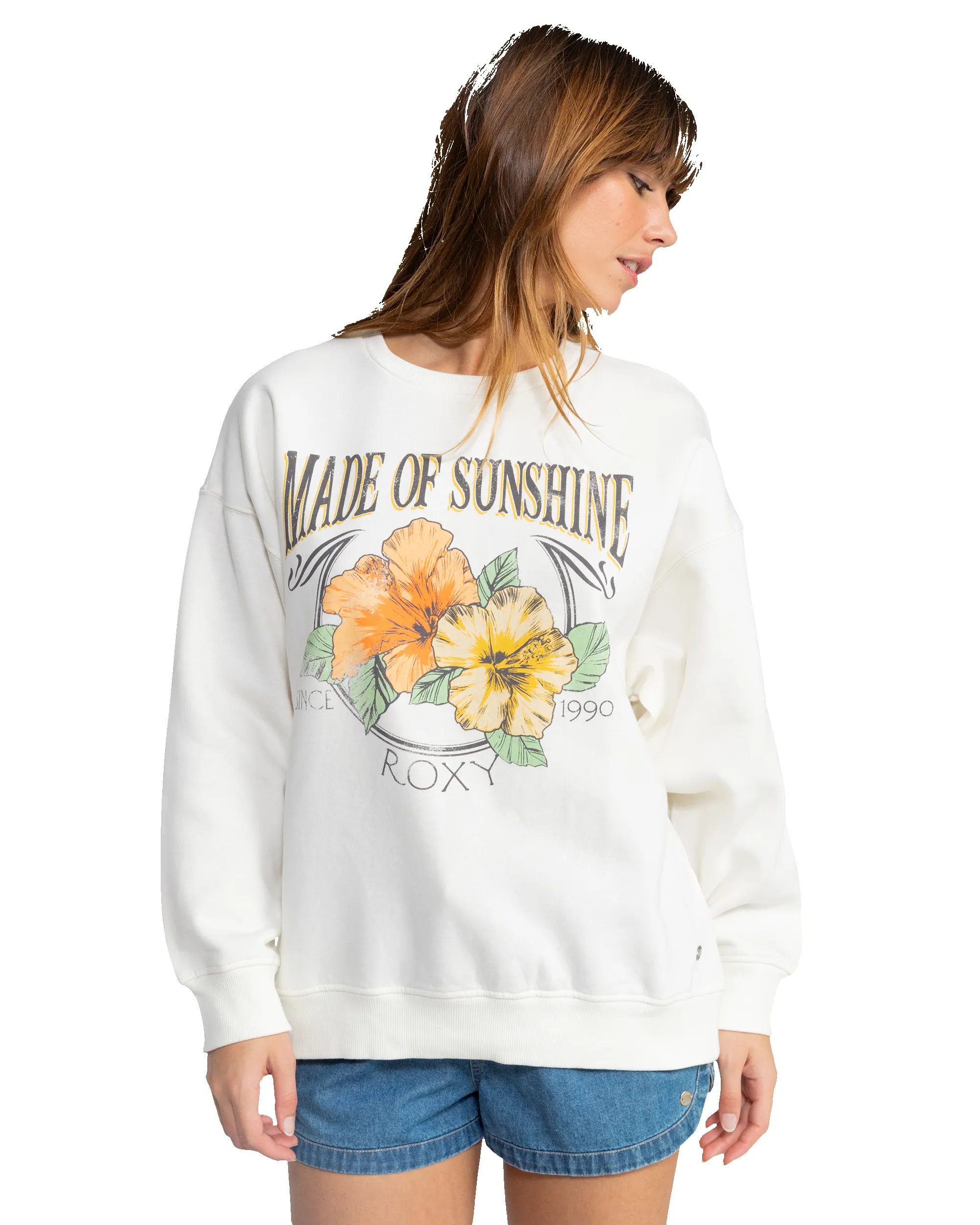 Morning Hike G Crew Neck Sweatshirt - Egret sold by Roxy