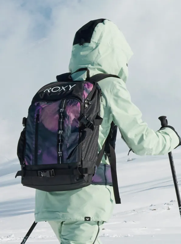 Tribute 23L Medium Snow Backpack - True Black Pansy Pansy sold by Roxy