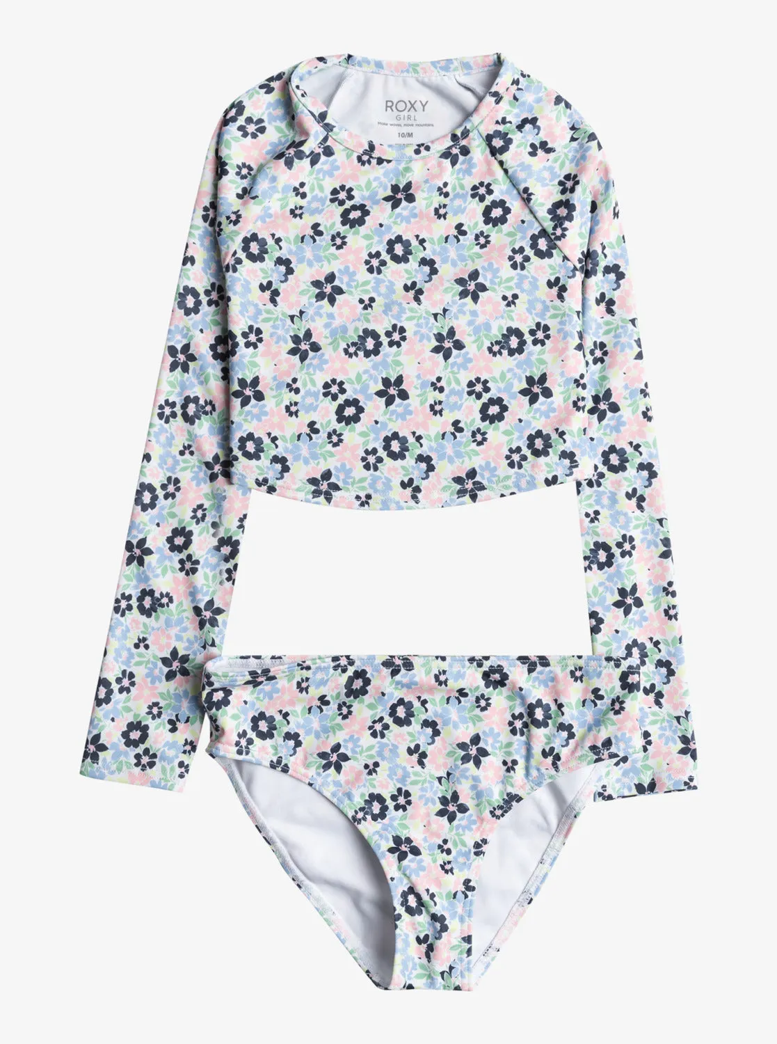 Girls 7-16 Dreamer Cropped Long-Sleeve Rashguard Set - Bel Air Ephemere Small sold by Roxy