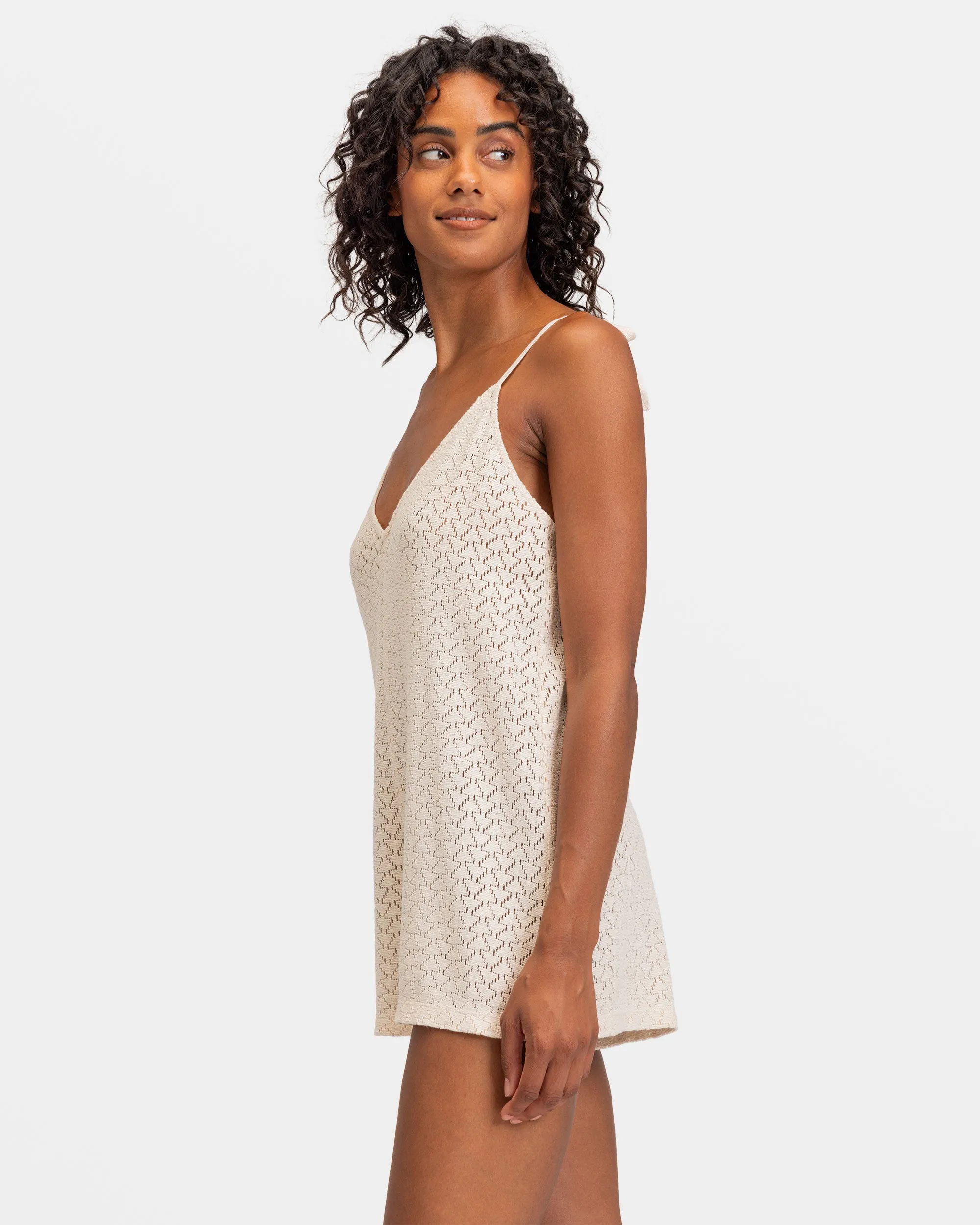 Ocean Riders Crochet Beach Romper - Tapioca sold by Roxy product image thumbnail 4