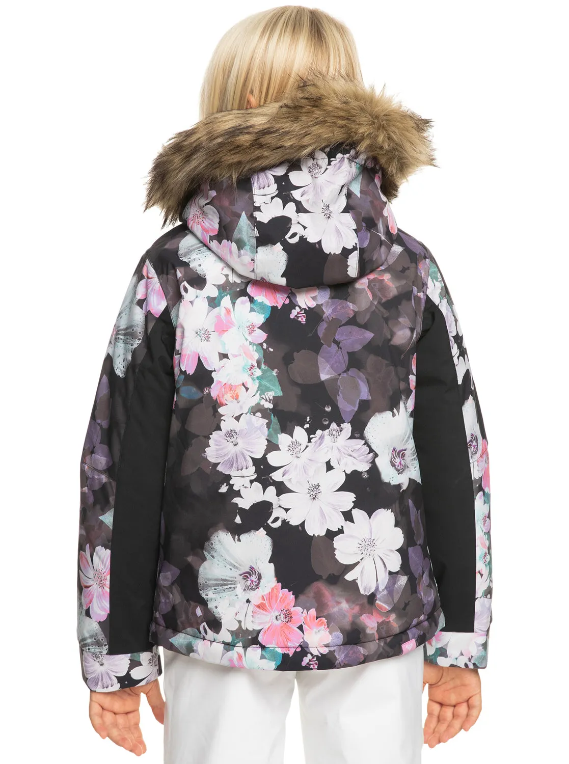 Girls 4-16 American Pie Technical Snow Jacket - True Black Blurry Flower sold by Roxy product image thumbnail 3