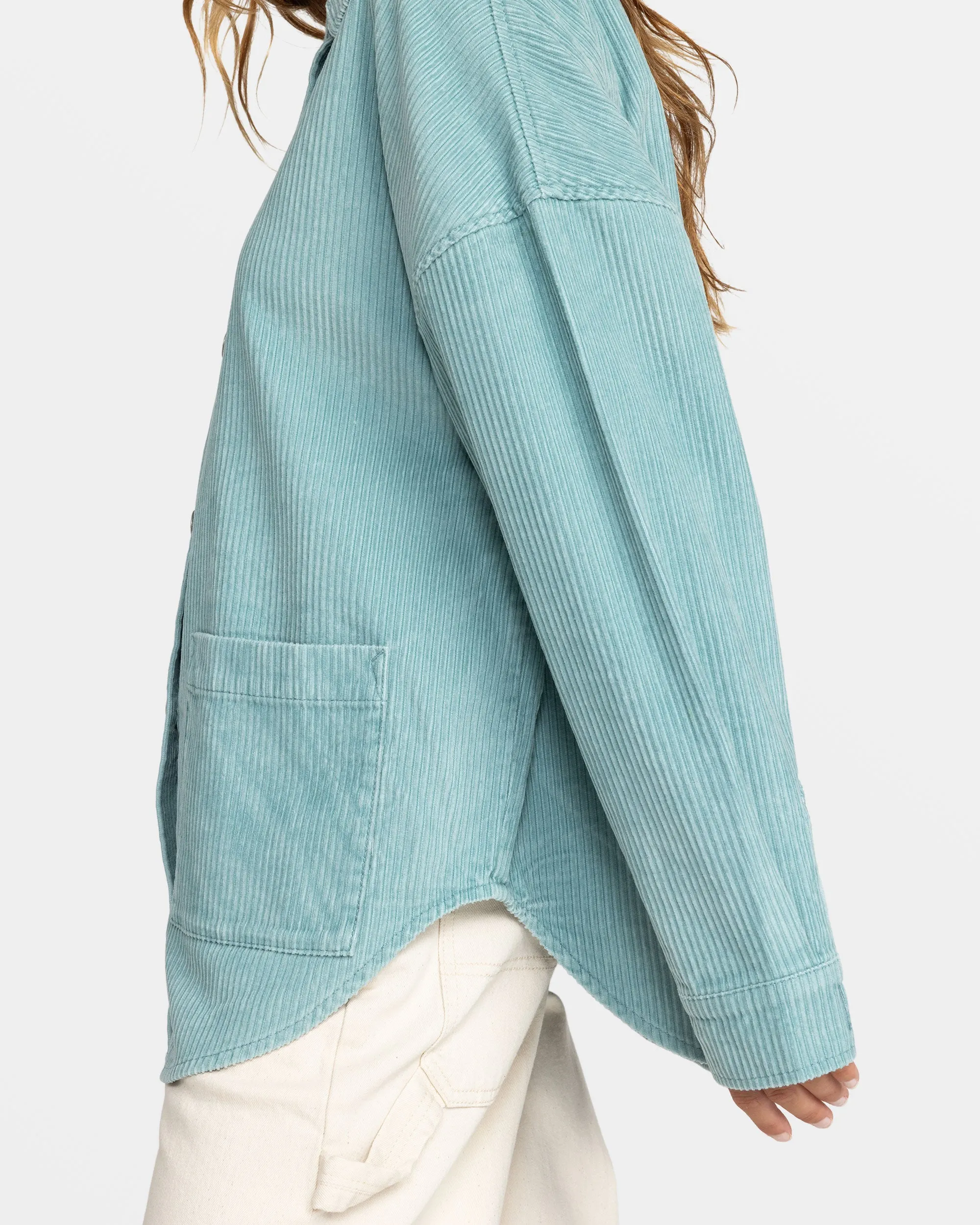 Kick Back Corduroy Shacket - Mineral Blue sold by Roxy product image thumbnail 5