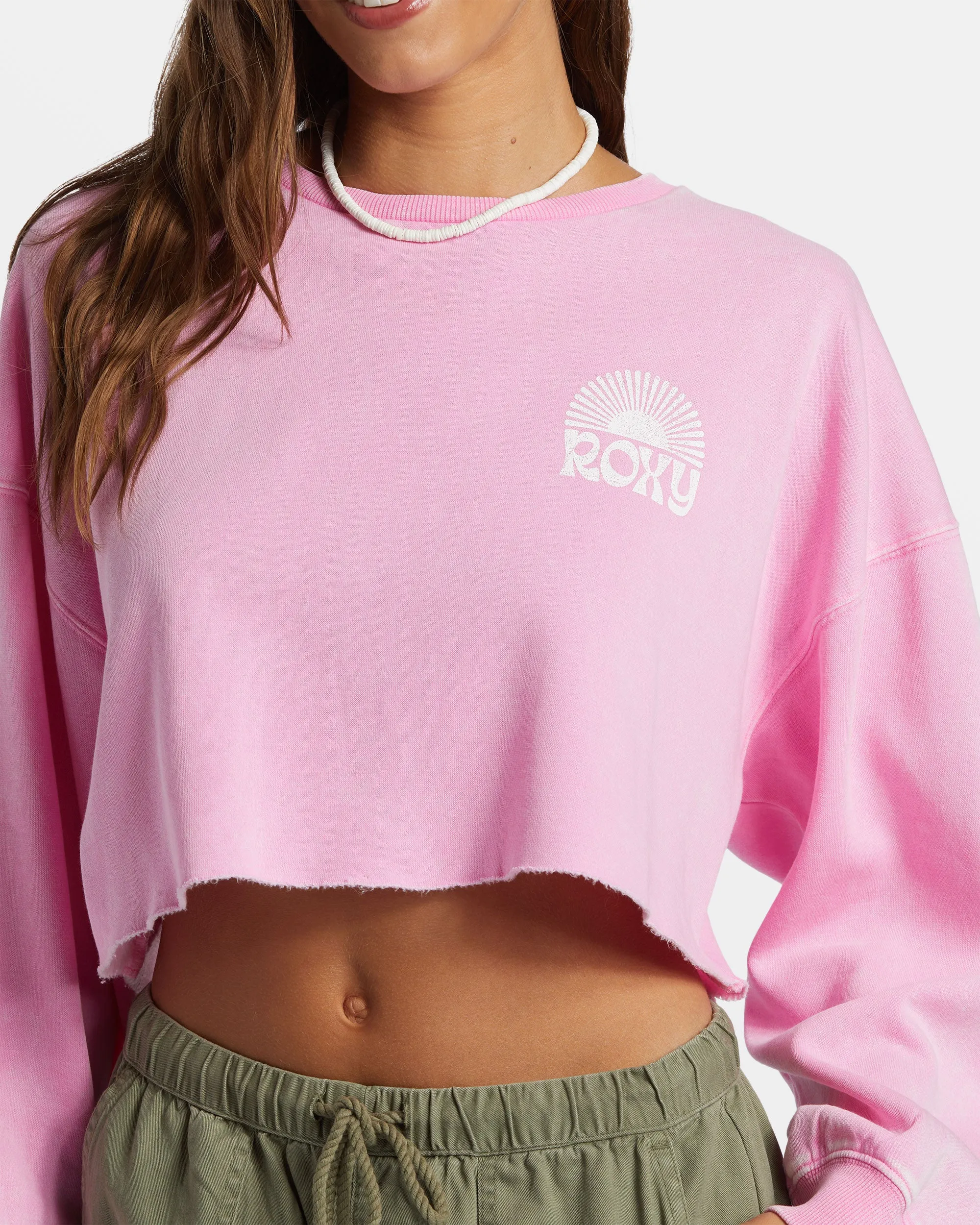 Morning Hike Crop Sweatshirt - Prism Pink sold by Roxy product image thumbnail 2