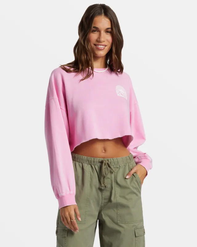 Morning Hike Crop Sweatshirt - Prism Pink made by Roxy