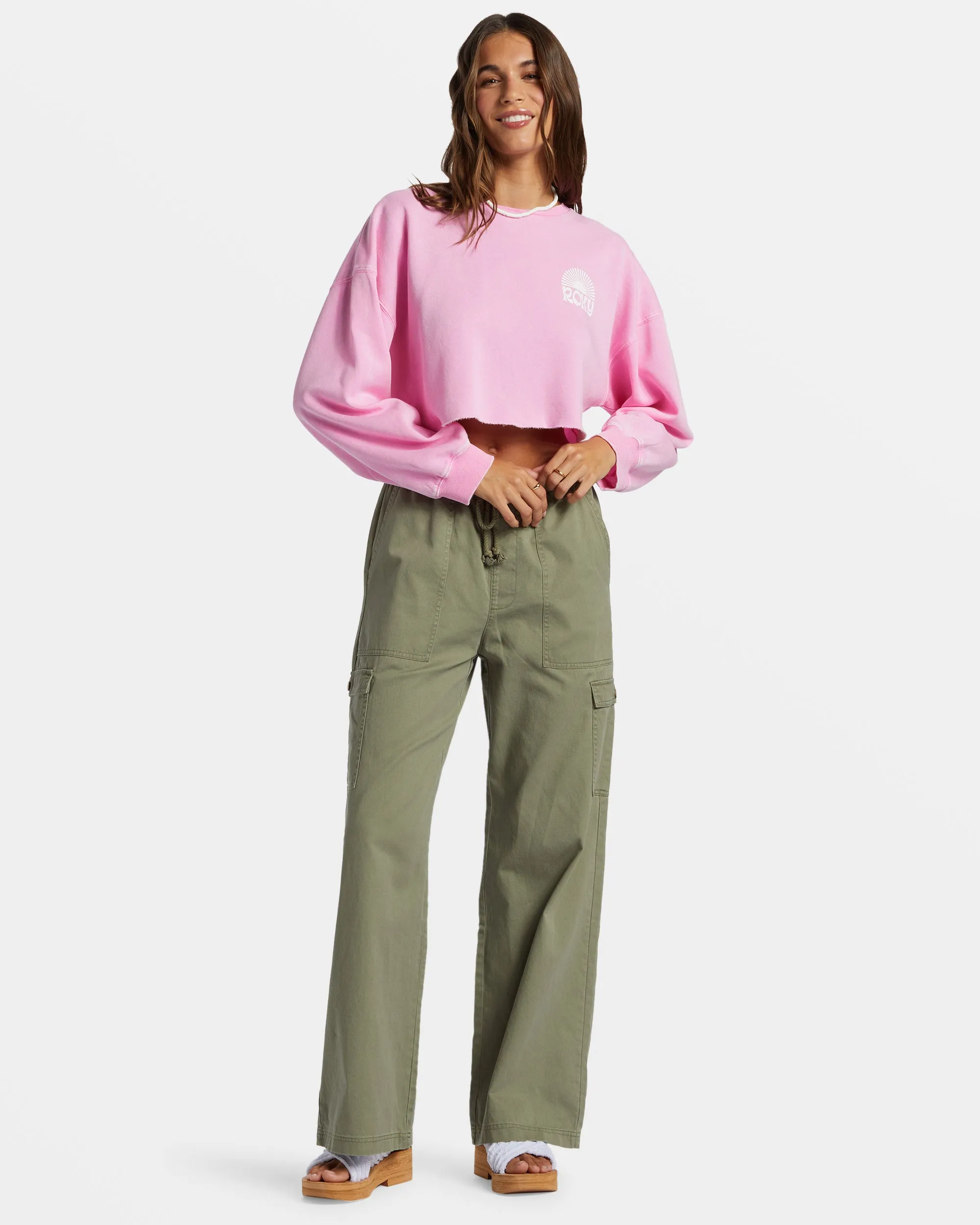 Morning Hike Crop Sweatshirt - Prism Pink sold by Roxy product image thumbnail 4