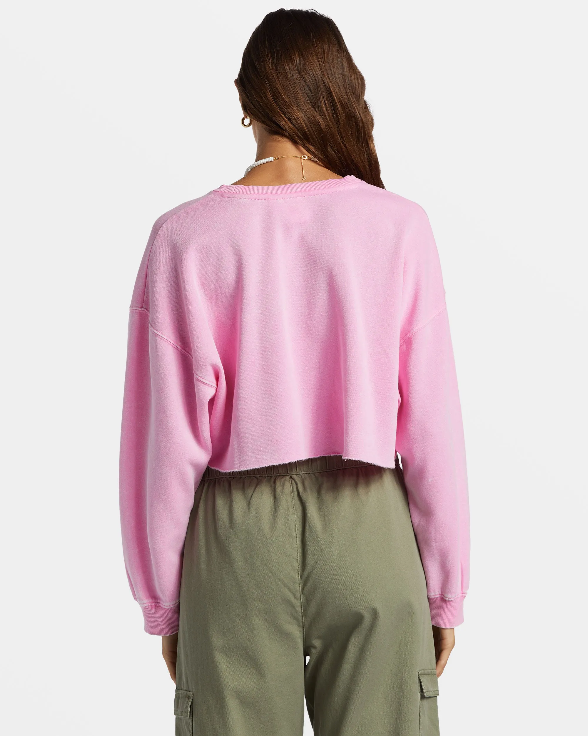 Morning Hike Crop Sweatshirt - Prism Pink sold by Roxy product image thumbnail 3
